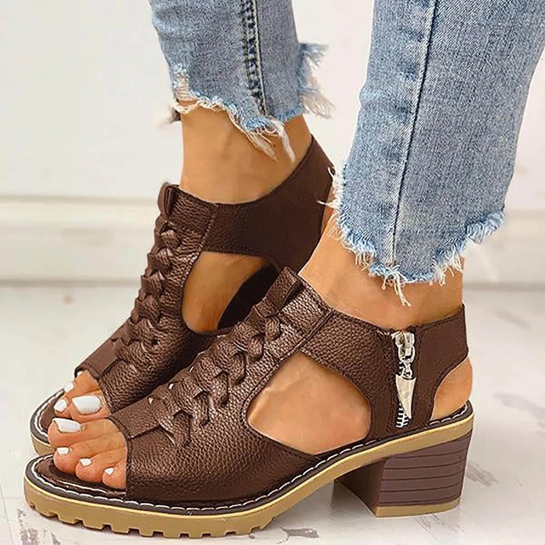 Noemi | Vintage Double-Strap Leather Sandals