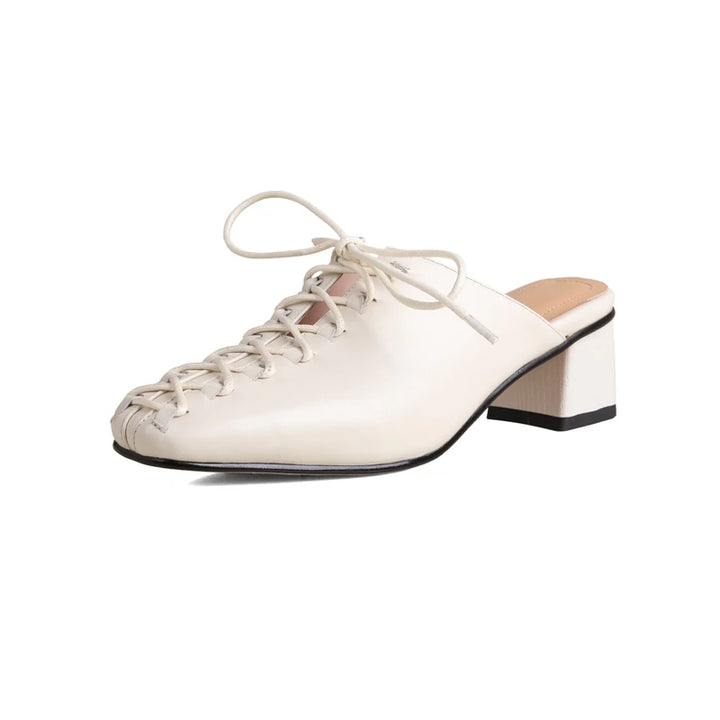 Amara | Vintage Leather Mule Slippers