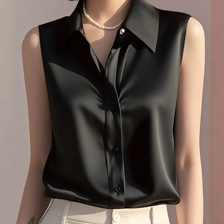 Summer Satin Sleeveless Blouse Alana