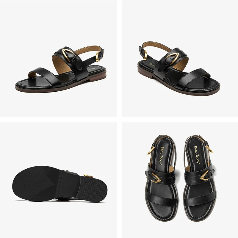 Adrielle | Classic Strap Leather Sandals
