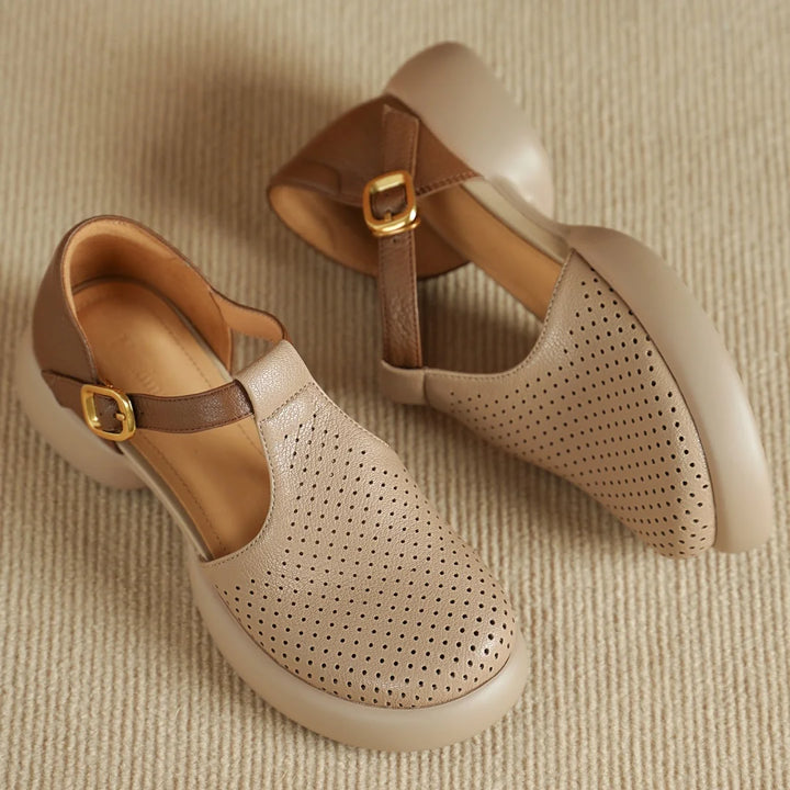 Amara | Chunky Heel Leather Sandals