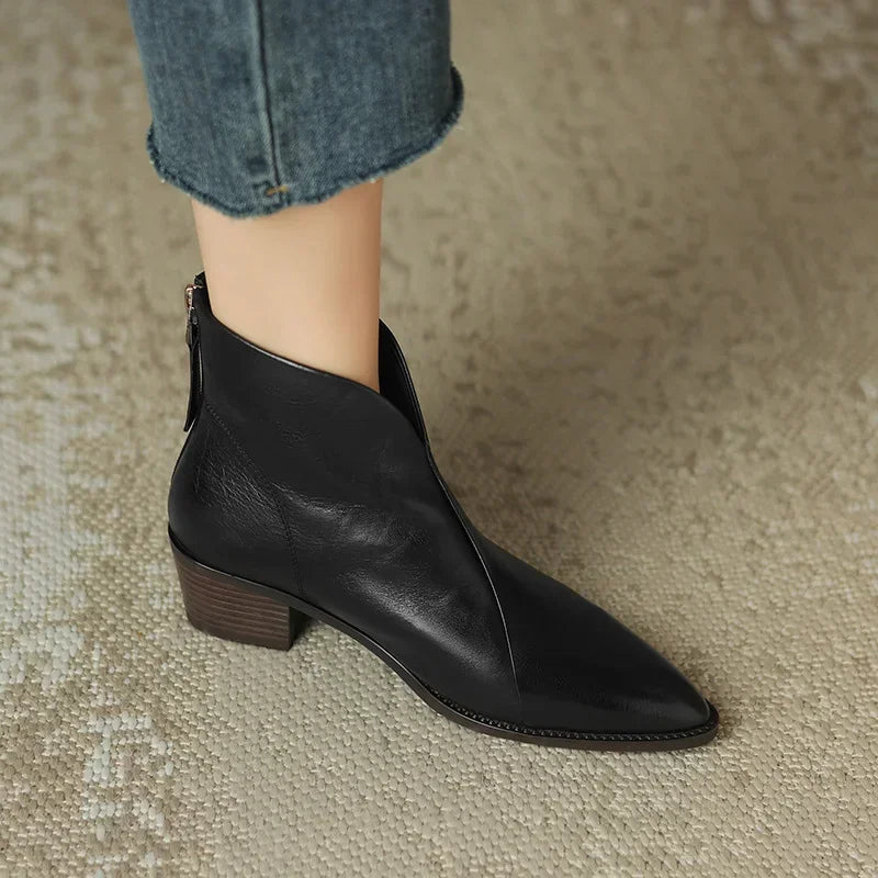 Elora | Classic Leather Ankle Boots