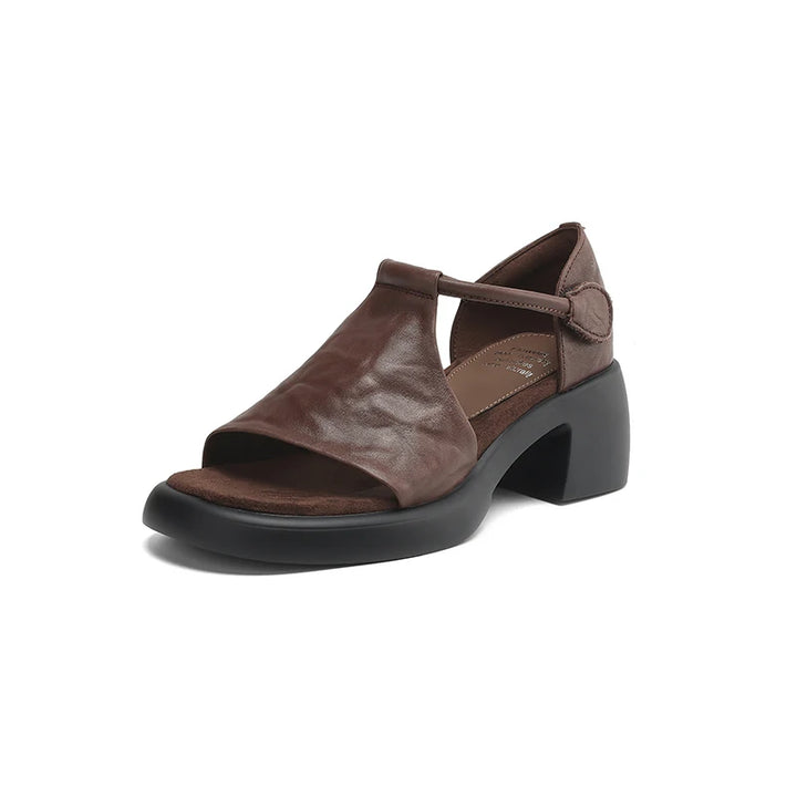Lucetta | Vintage Cross-Strap Leather Sandals