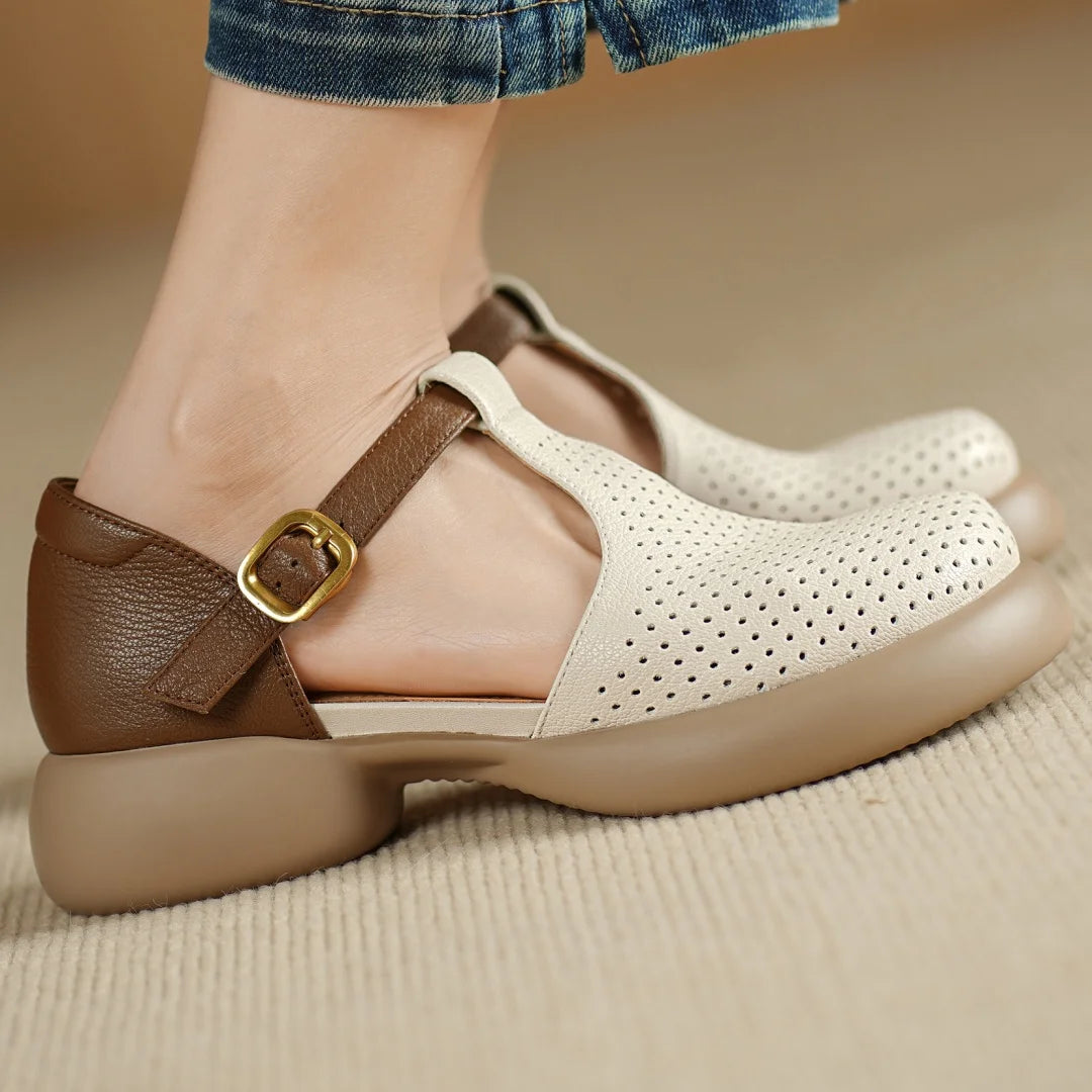 Amara | Chunky Heel Leather Sandals