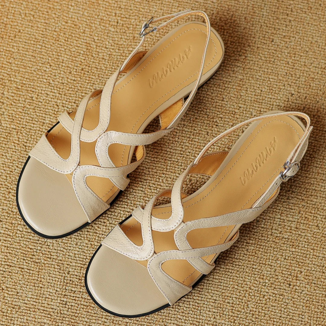 Serena | Square-Toe Buckled Leather Mary Janes