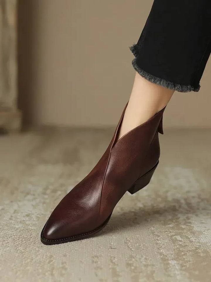 Elora | Classic Leather Ankle Boots