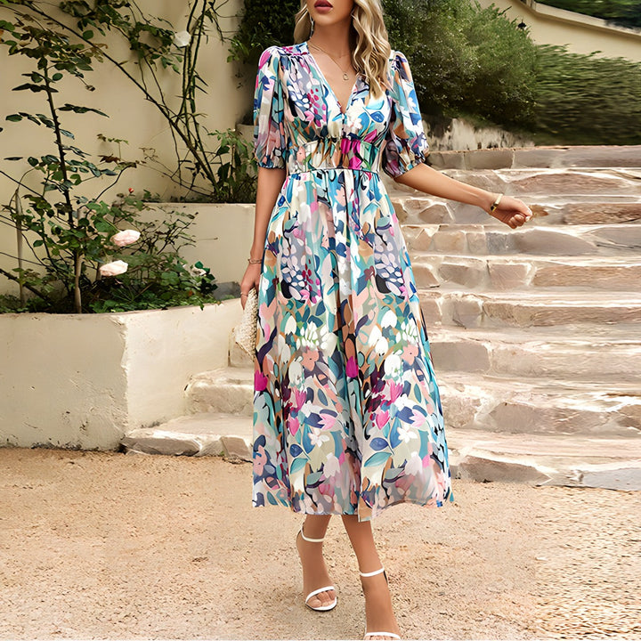 Sasha™ Elegant V-Neck Dress