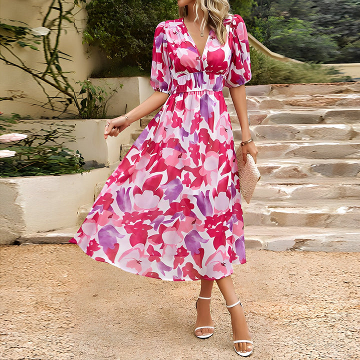 Sasha™ Elegant V-Neck Dress