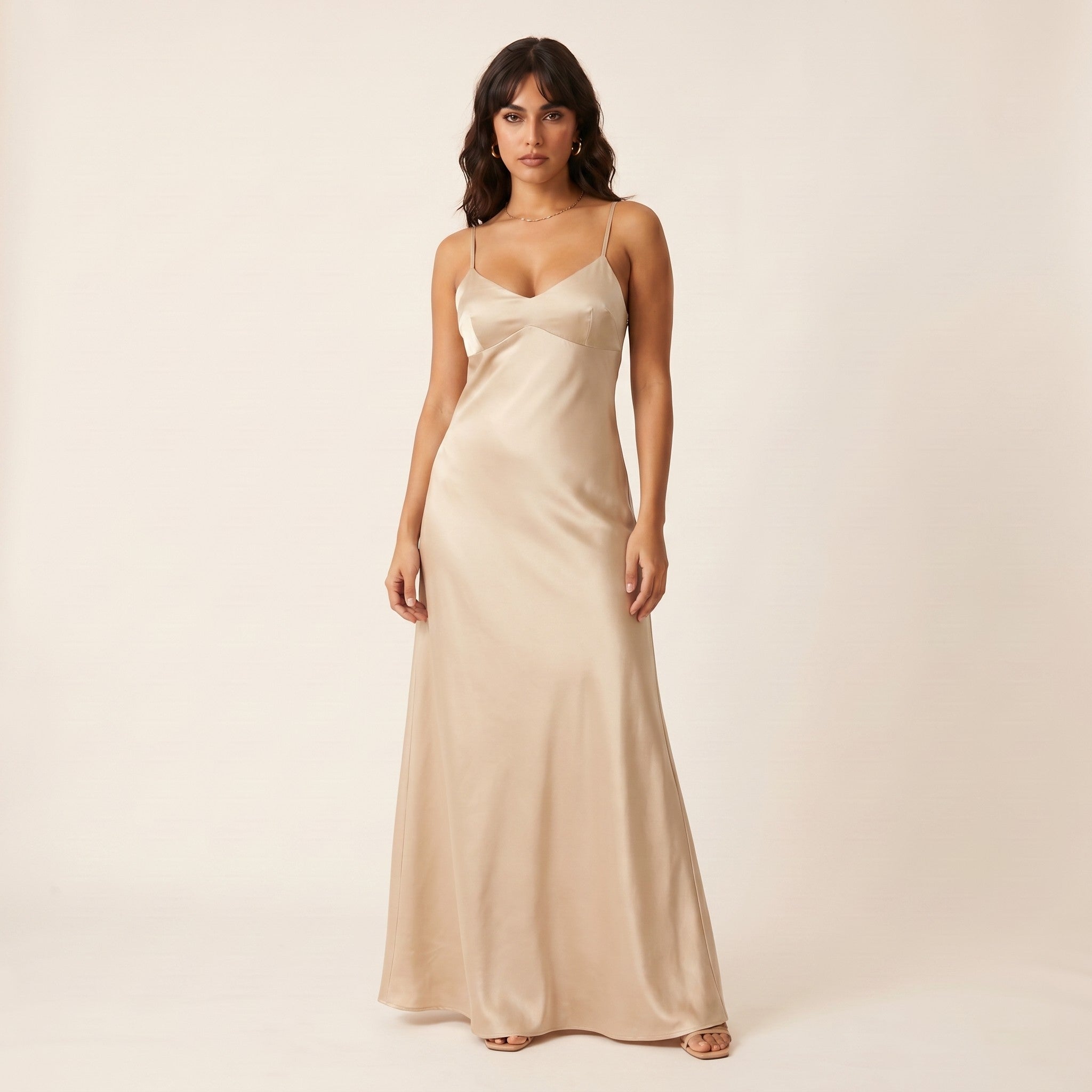 Ivy | Women's Satin Slip Dress - Champagne