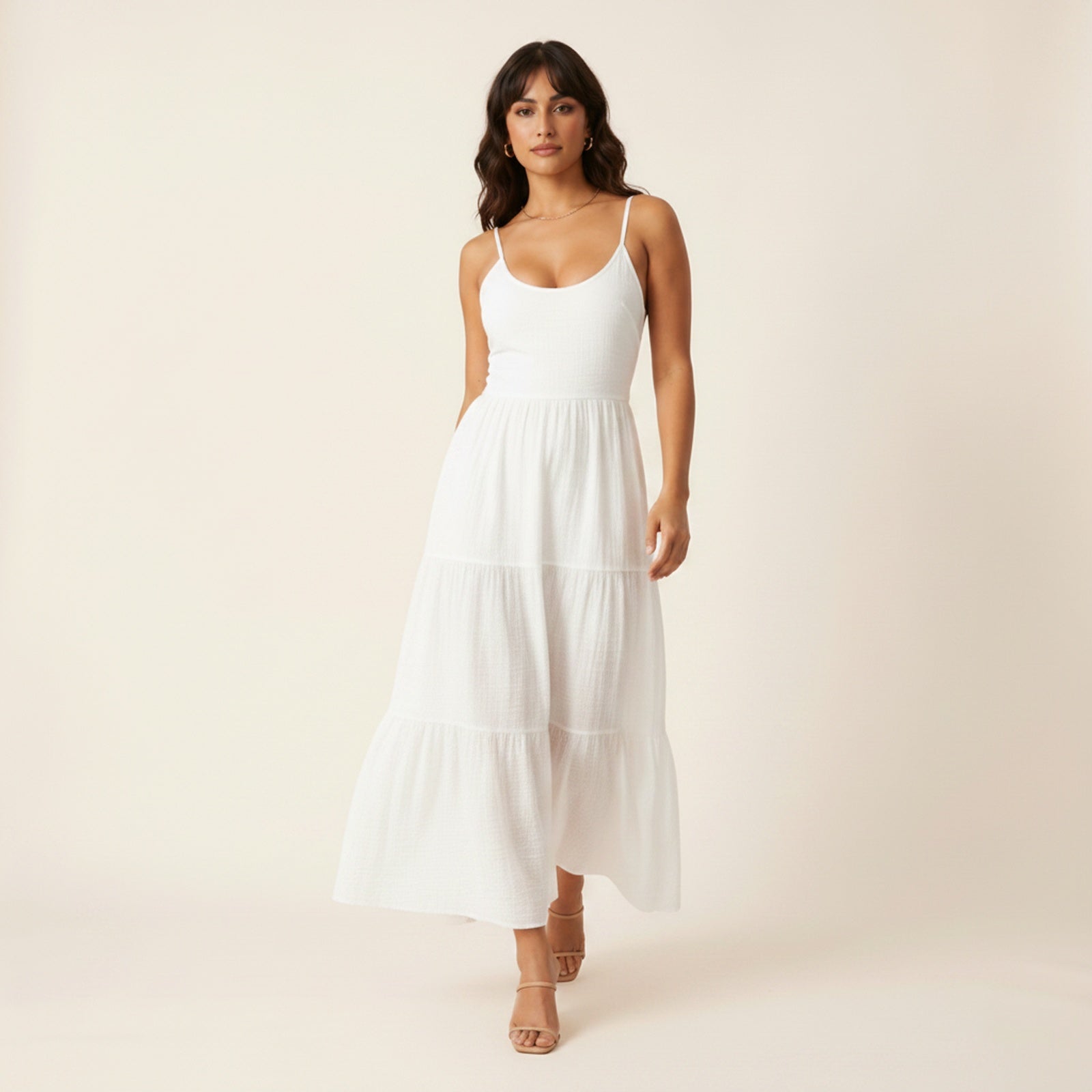 After the Rain | Women's Cotton Tiered Maxi Dress - Movement