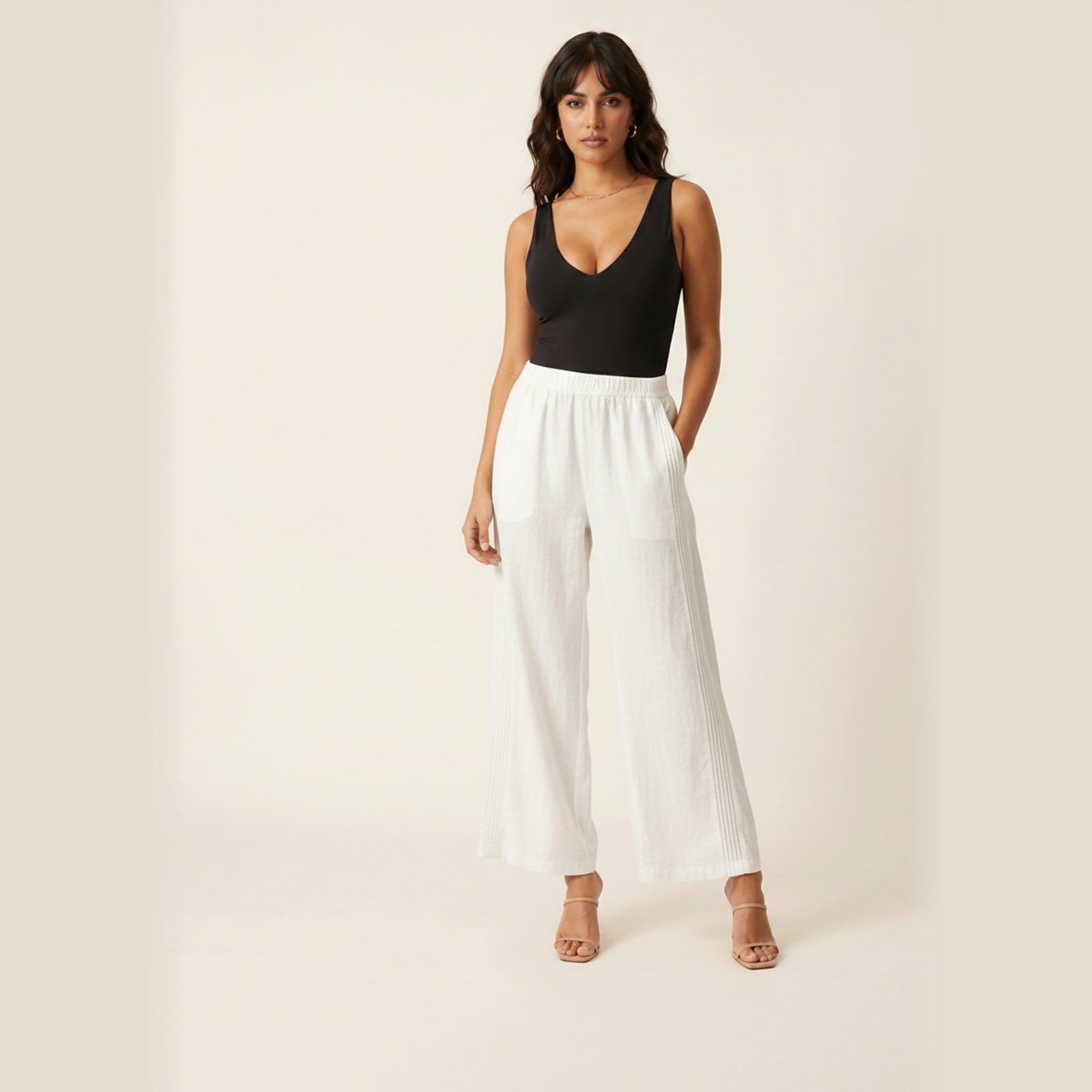 Amalfi | Women's Linen Leg Pants - Hero Front