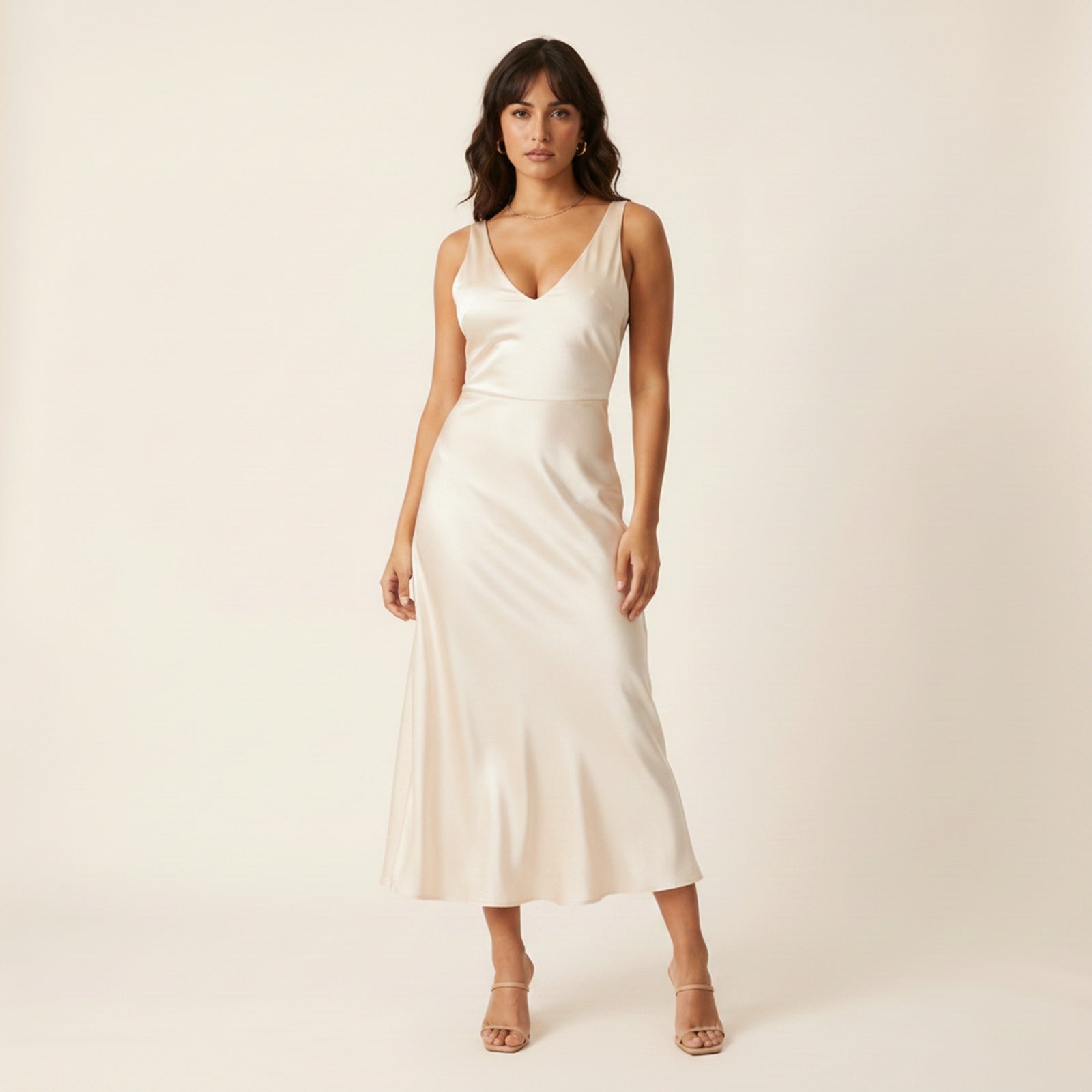 Aurora | Women's Satin Wedding Midi - Hero Front