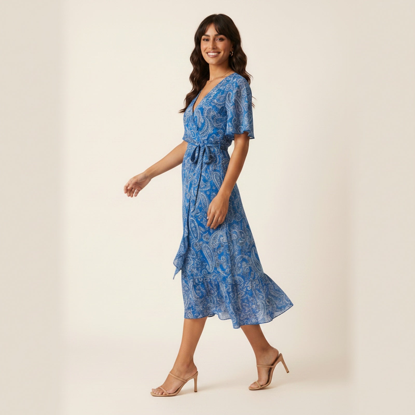 Bali | Women's Kimono Wrap Midi Dress - Movement