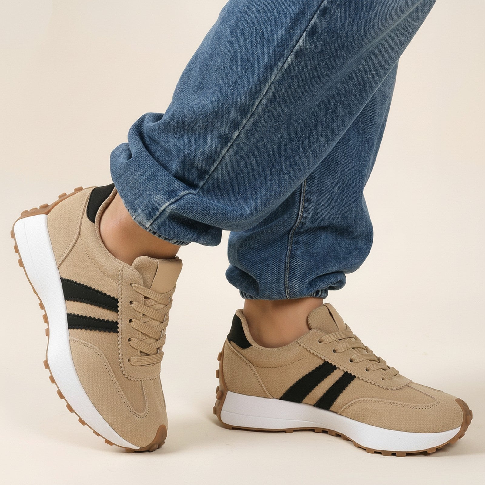 Rook | Suede Skate Sneakers - Sand