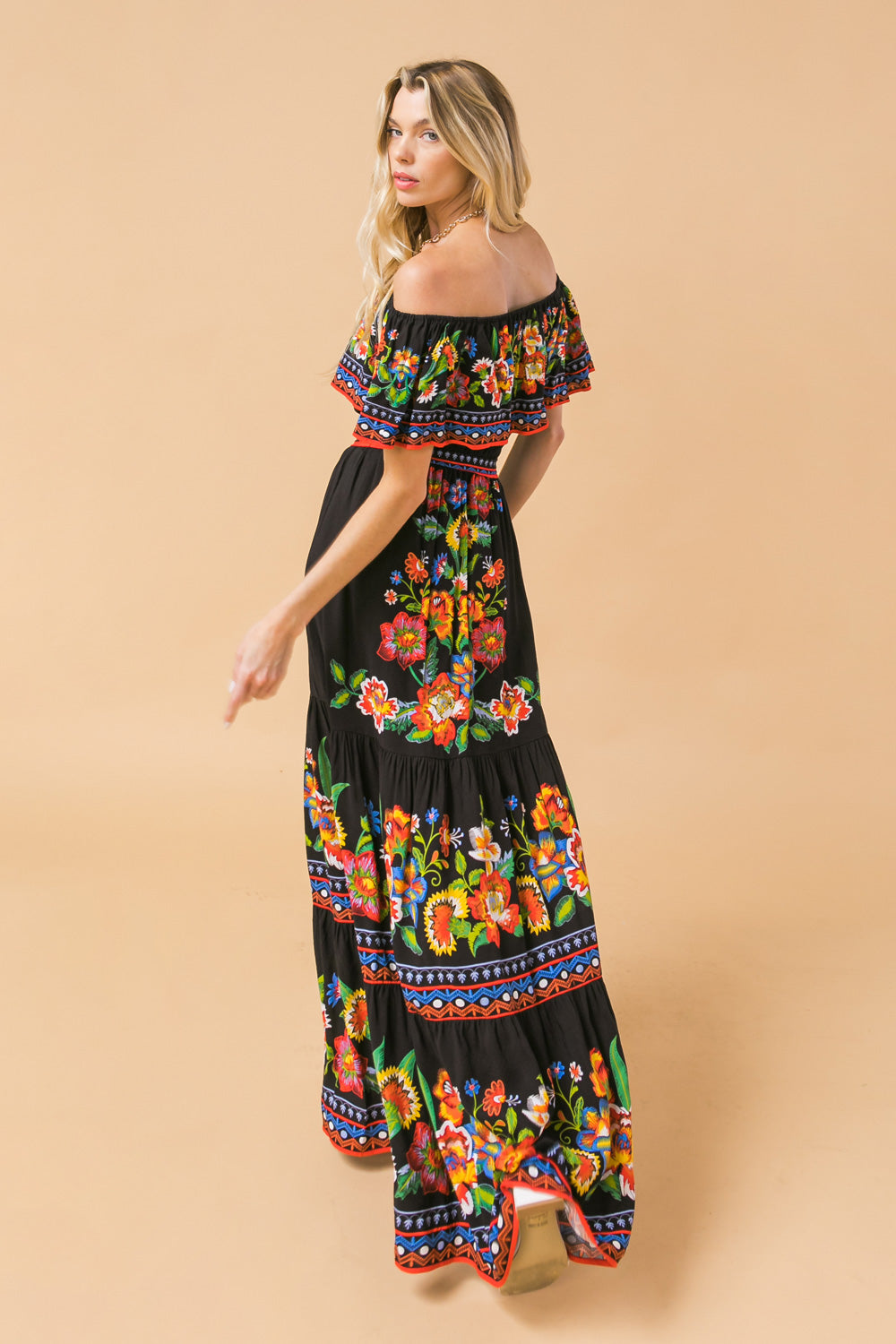 Poetic Love Print Maxi Dress