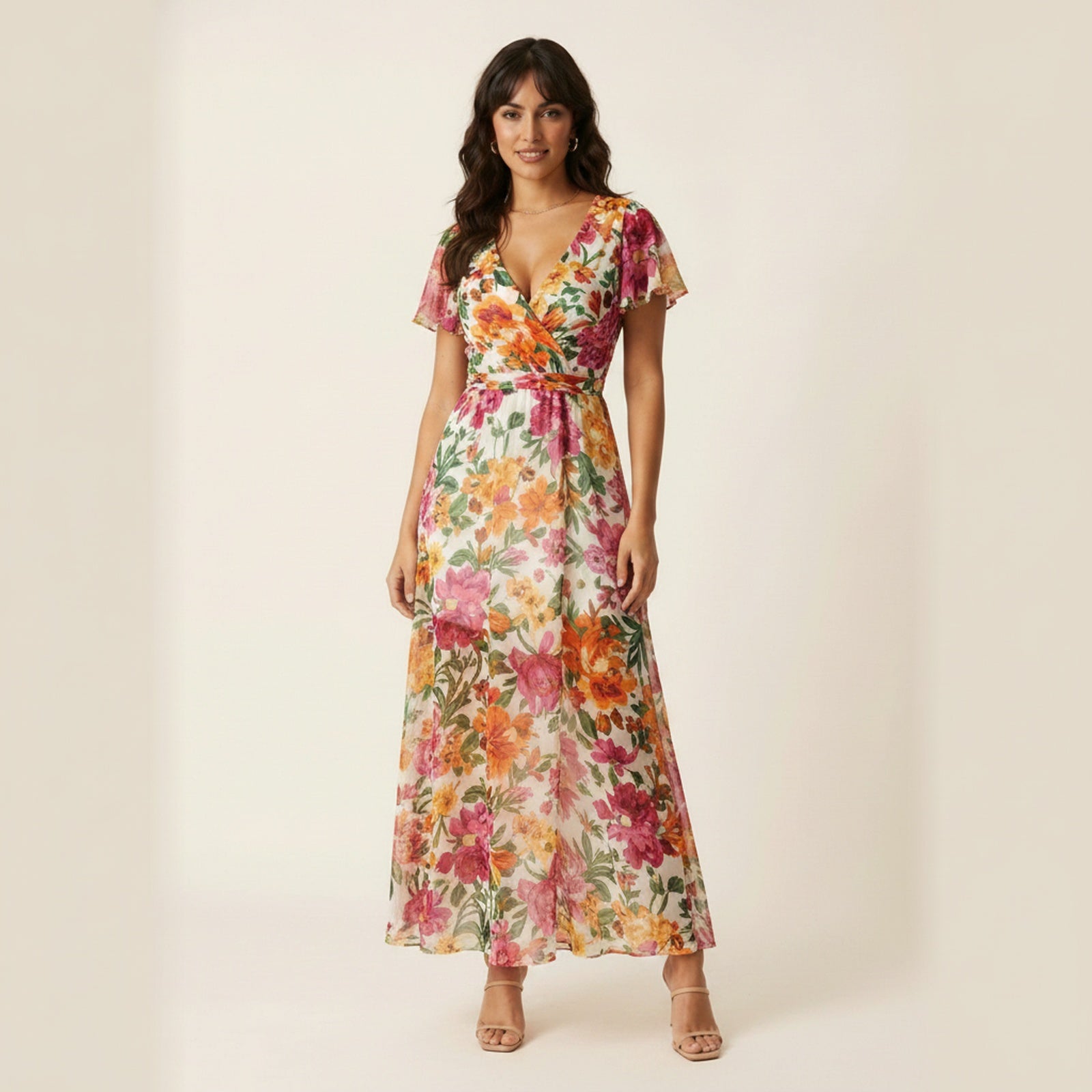 Bloom Floral Chiffon Maxi Dress - Garden Floral