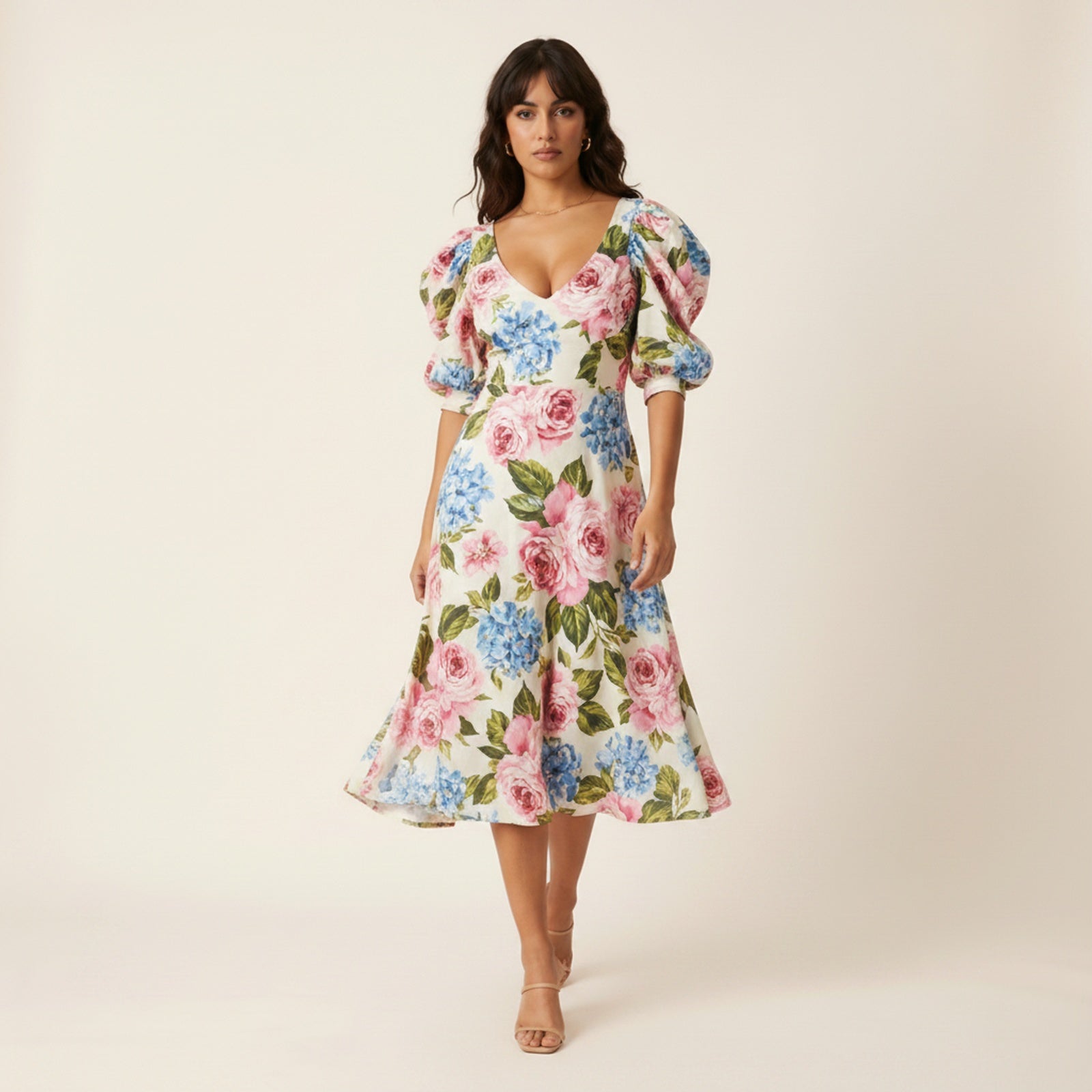 Blossom | Women's Polyester Midi Dress - Movement