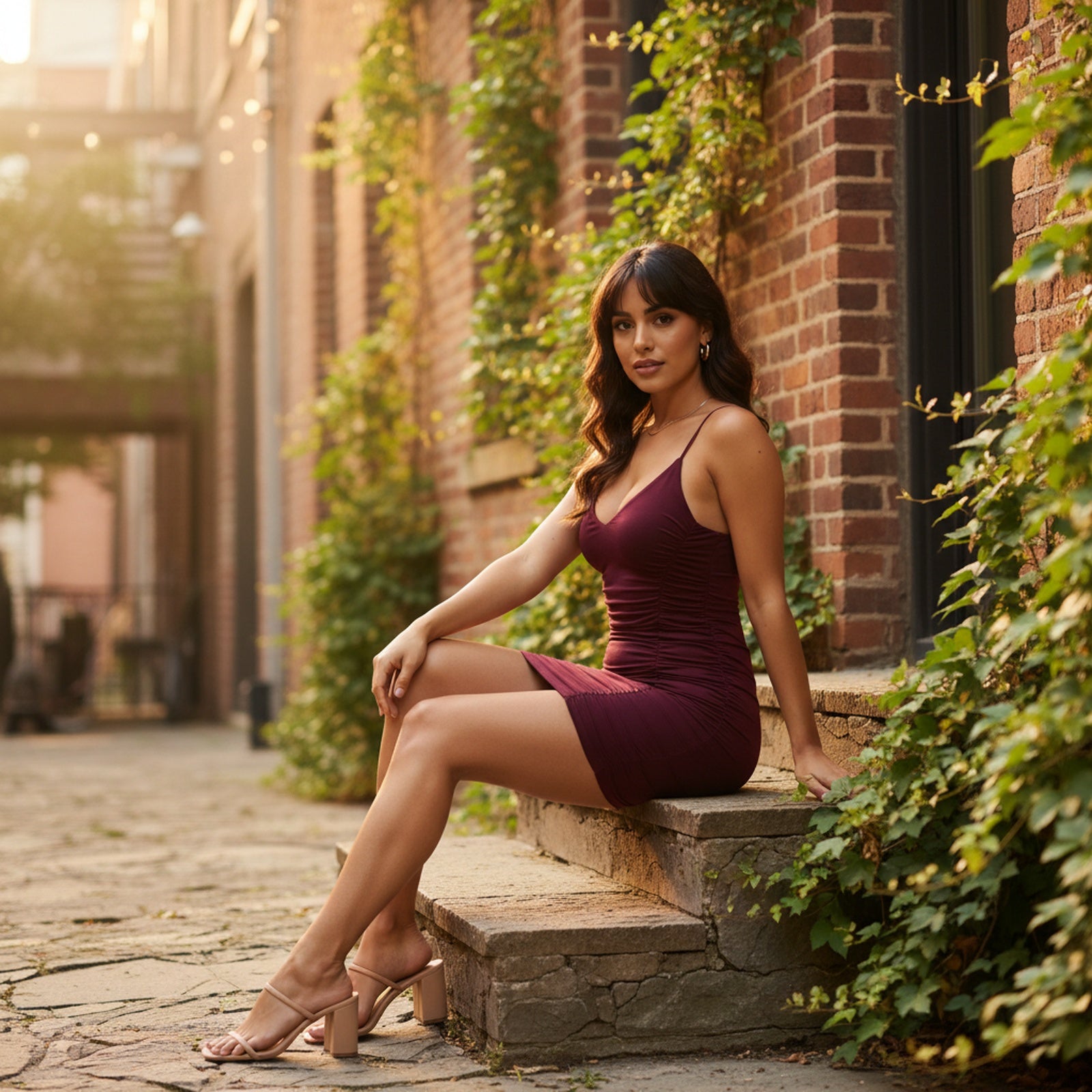 Body Talk | Women's Ruched Bodycon Mini Dress - Lifestyle Editorial