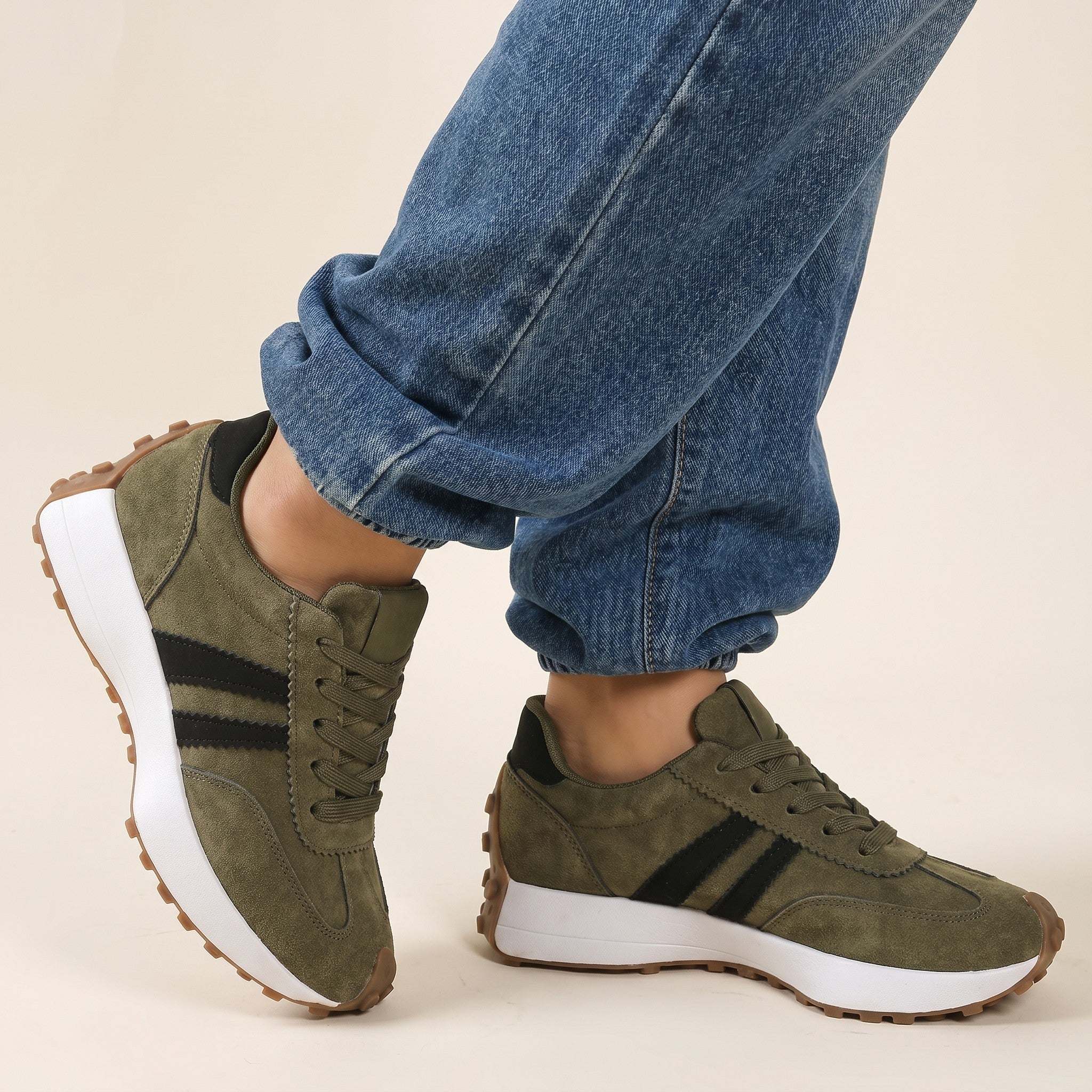 Rook | Suede Skate Sneakers - Olive