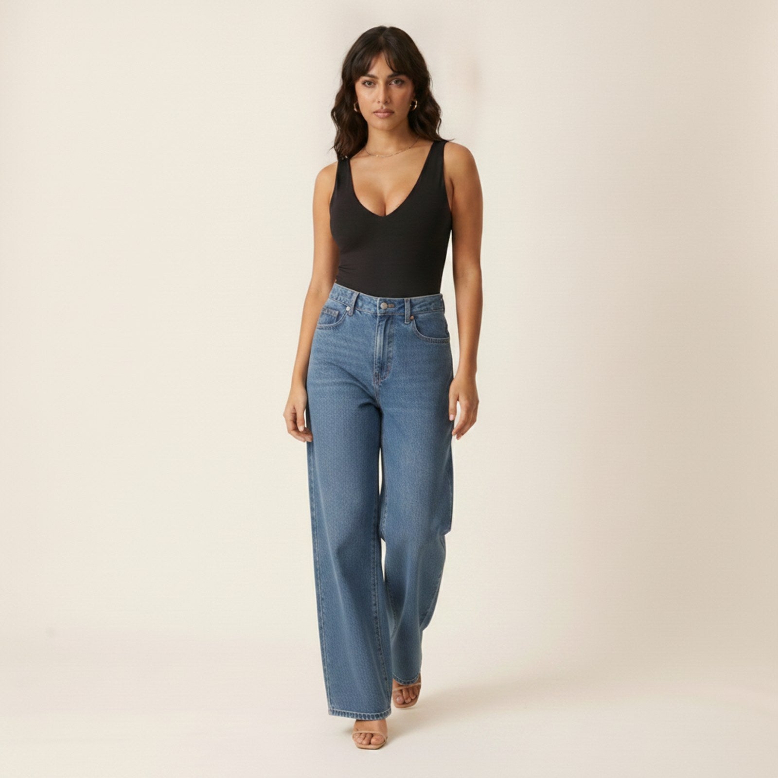 AIv2: Freya | Women's Wide Leg Jeans — Blue - Movement