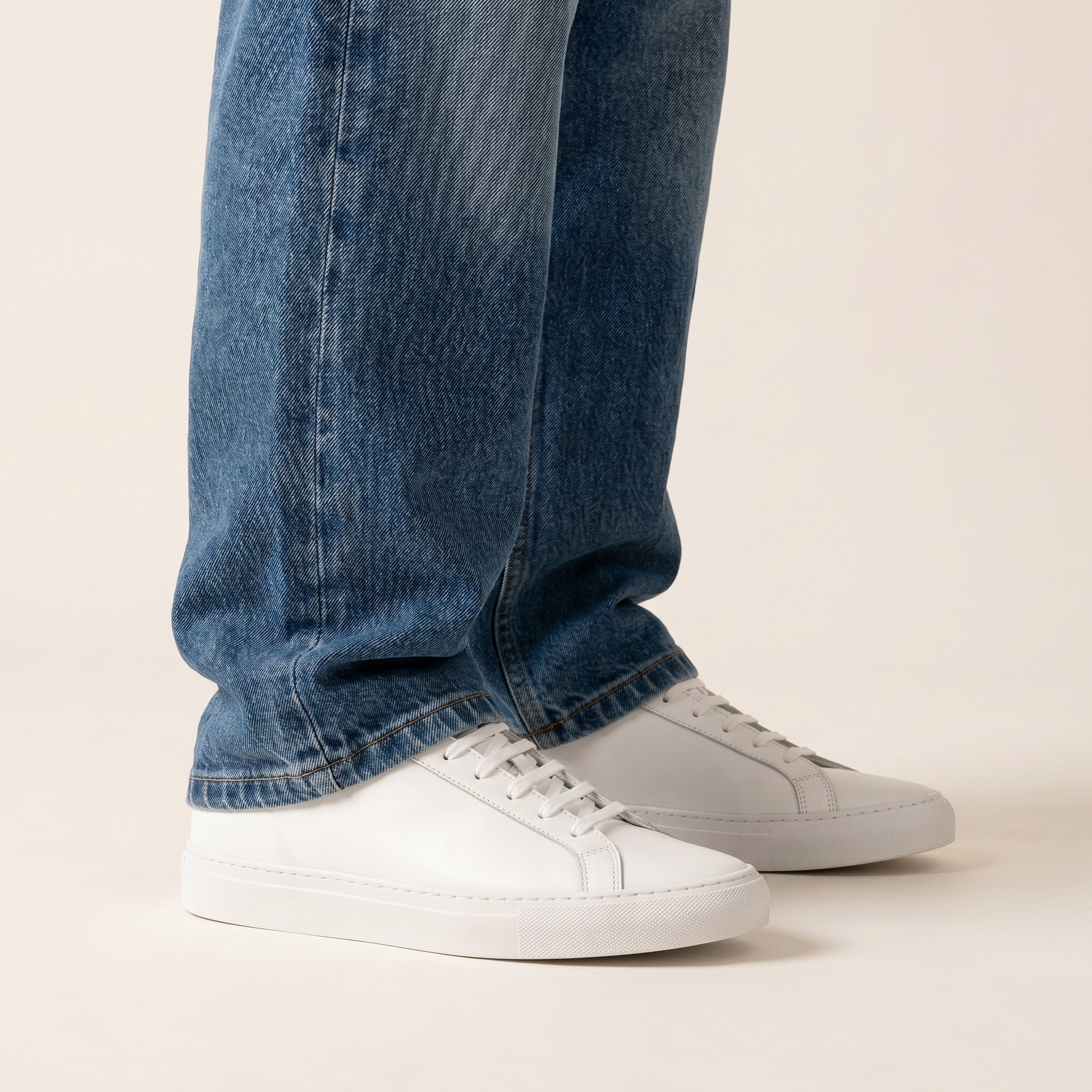 Cruz | Men's Leather Court Sneakers - White