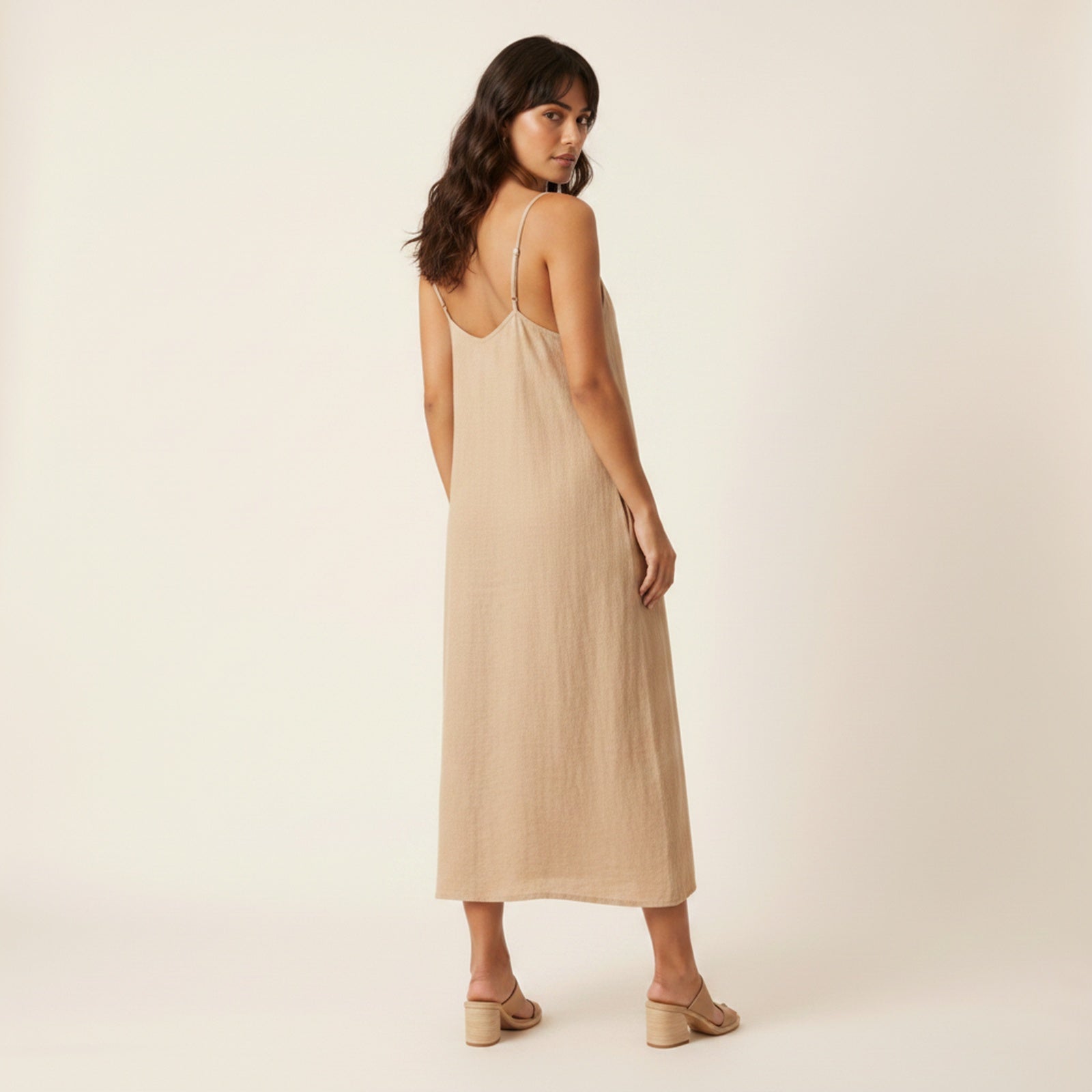 Capri | Women's Linen Summer Dress - Back View