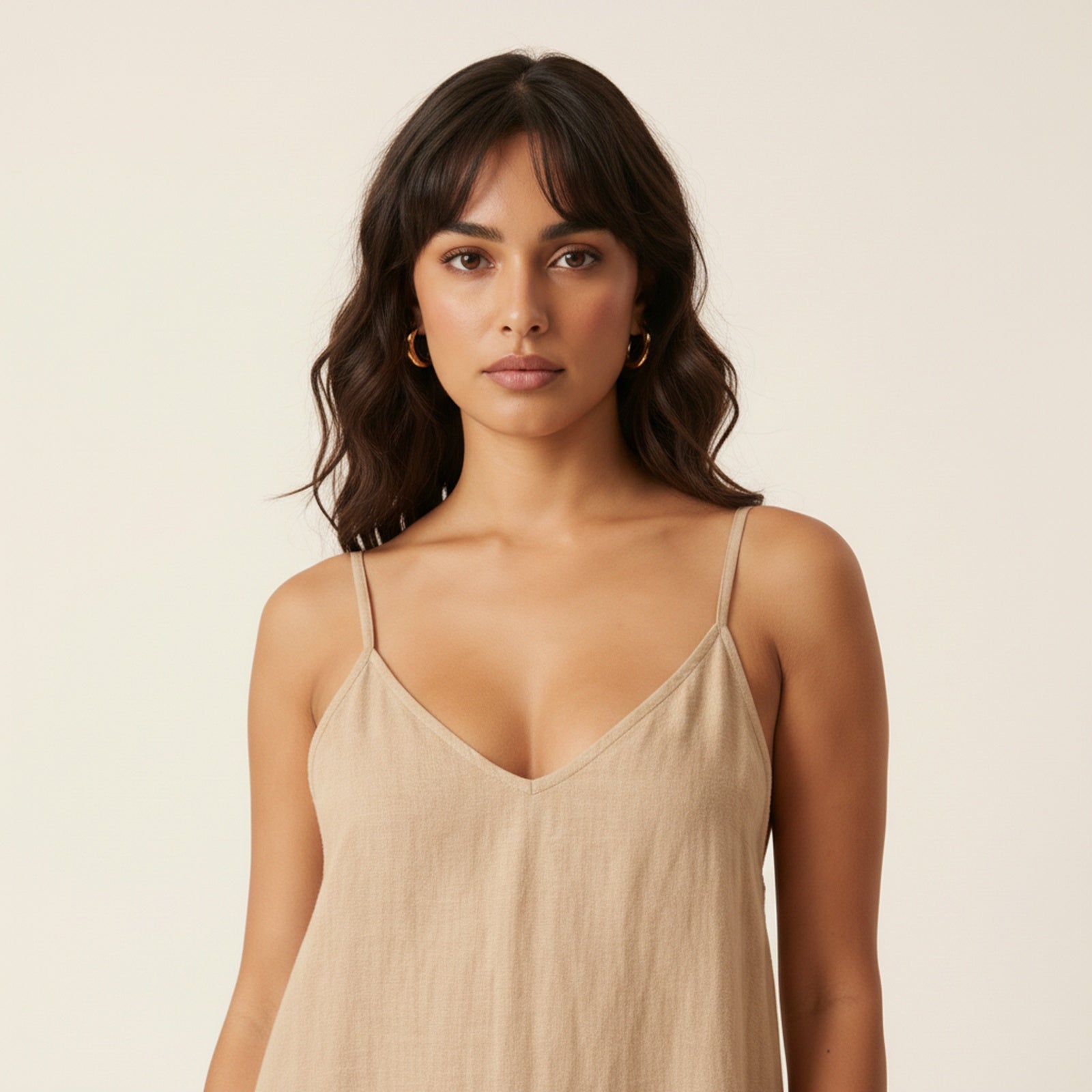 Capri | Women's Linen Summer Dress - Detail Close-up