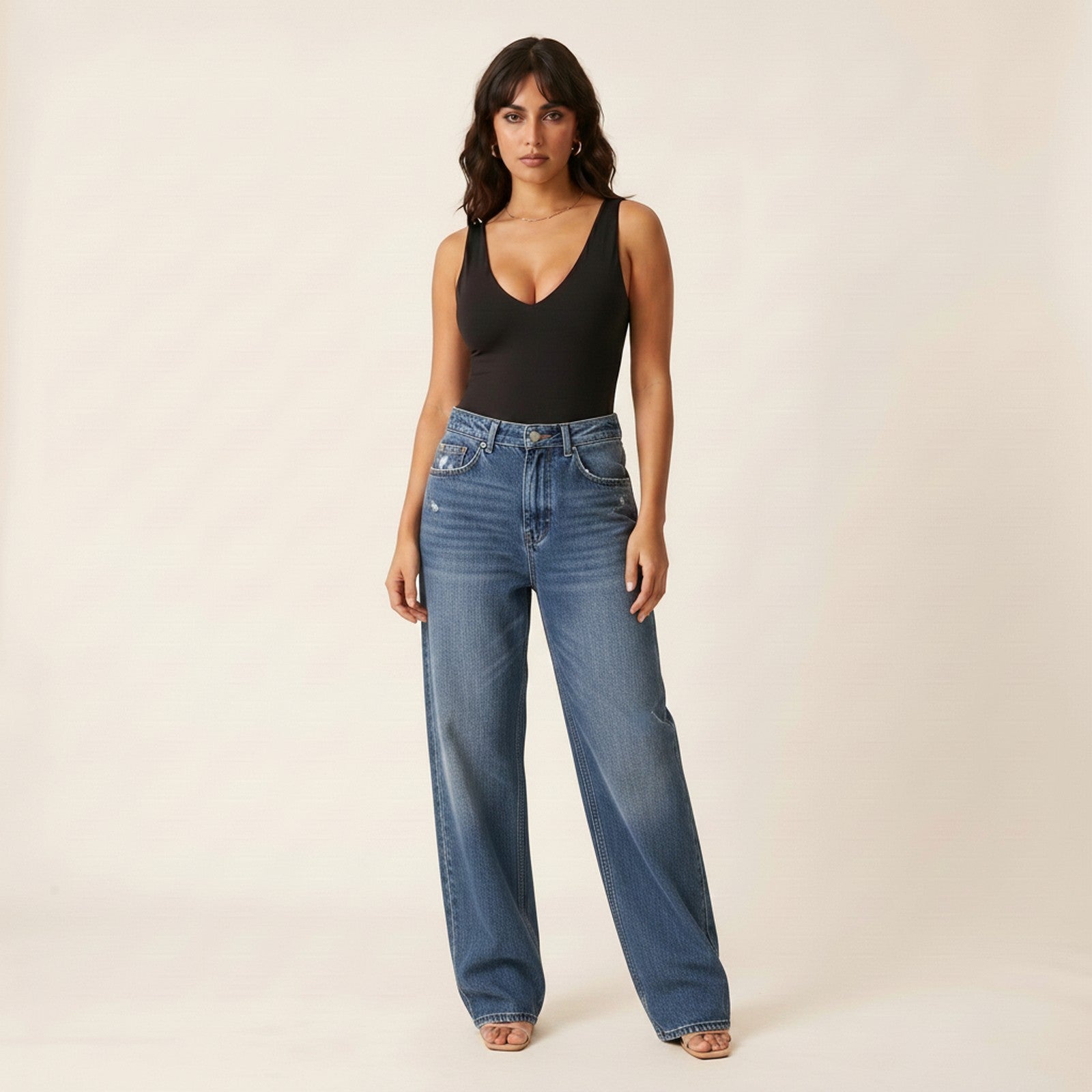 Titan | Baggy Wide-Leg Jeans - Washed Blue