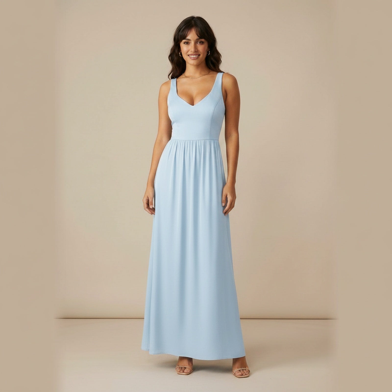 Cloud Nine Smocked Waist Maxi Dress - Icy Blue