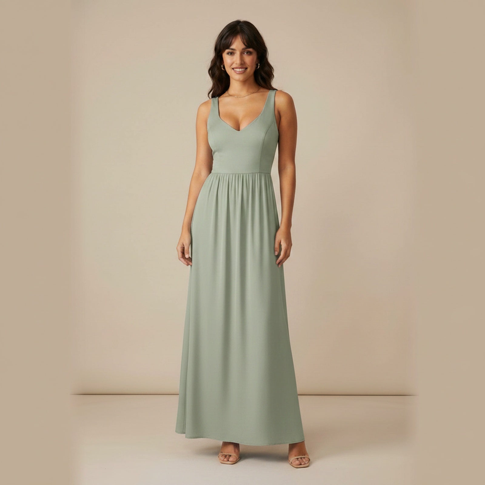 Cloud Nine Smocked Waist Maxi Dress - Sage