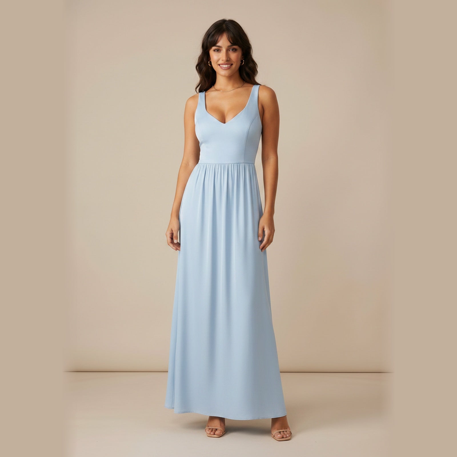 Cloud Nine | Women's Smocked Waist Maxi Dress - Hero Front