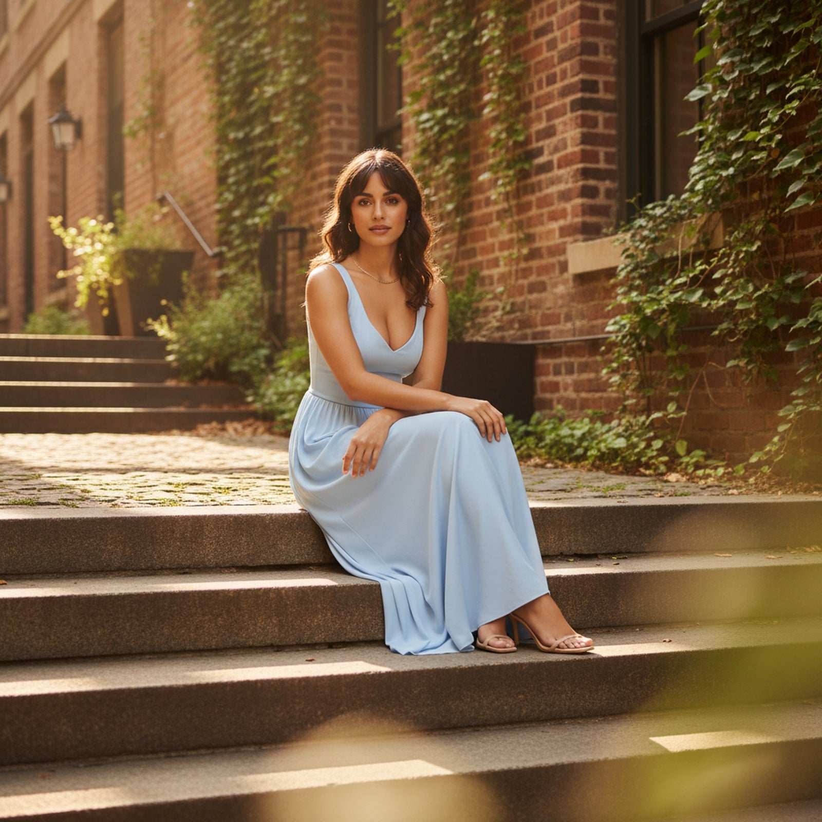 Cloud Nine | Women's Smocked Waist Maxi Dress - Lifestyle Editorial