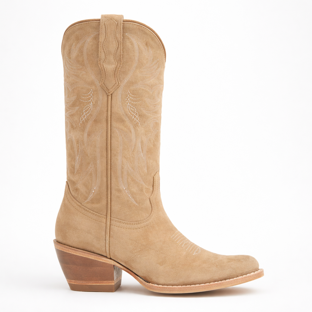 Women’s Classic Tan Suede Western Boots