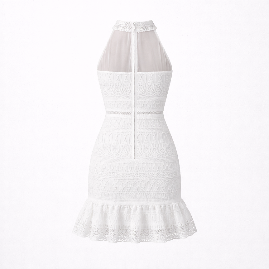 Women’s White Refined Mini Dress - Short Length