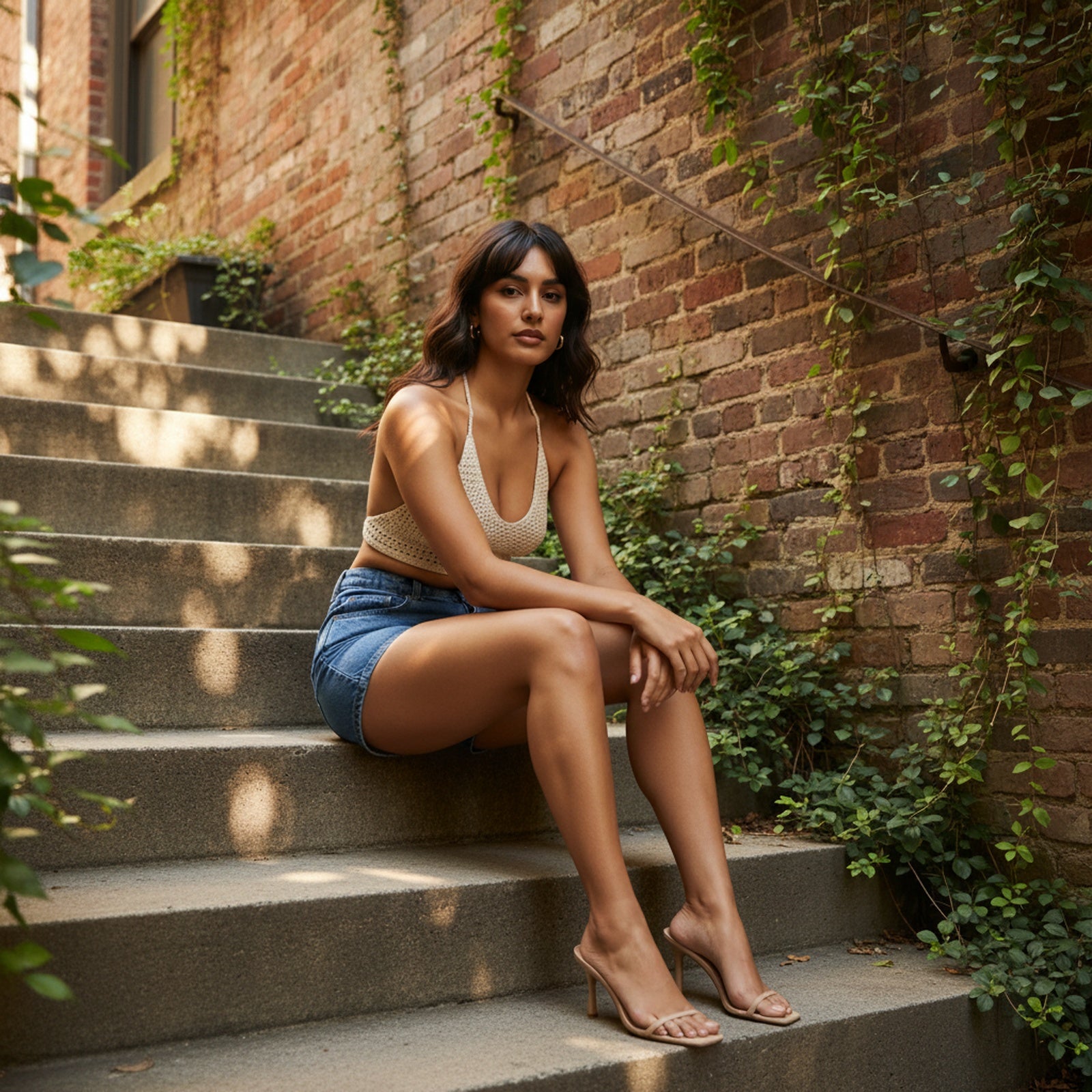 Coastal | Women's Crochet Halter Top - Lifestyle Editorial