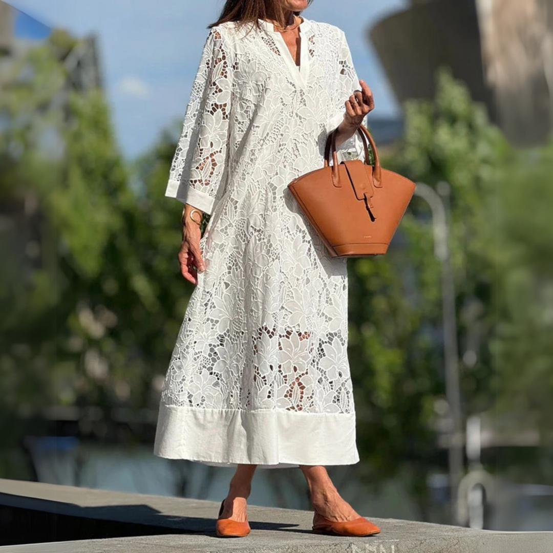 Elowen – Dahlia Embroidered Midi Dress