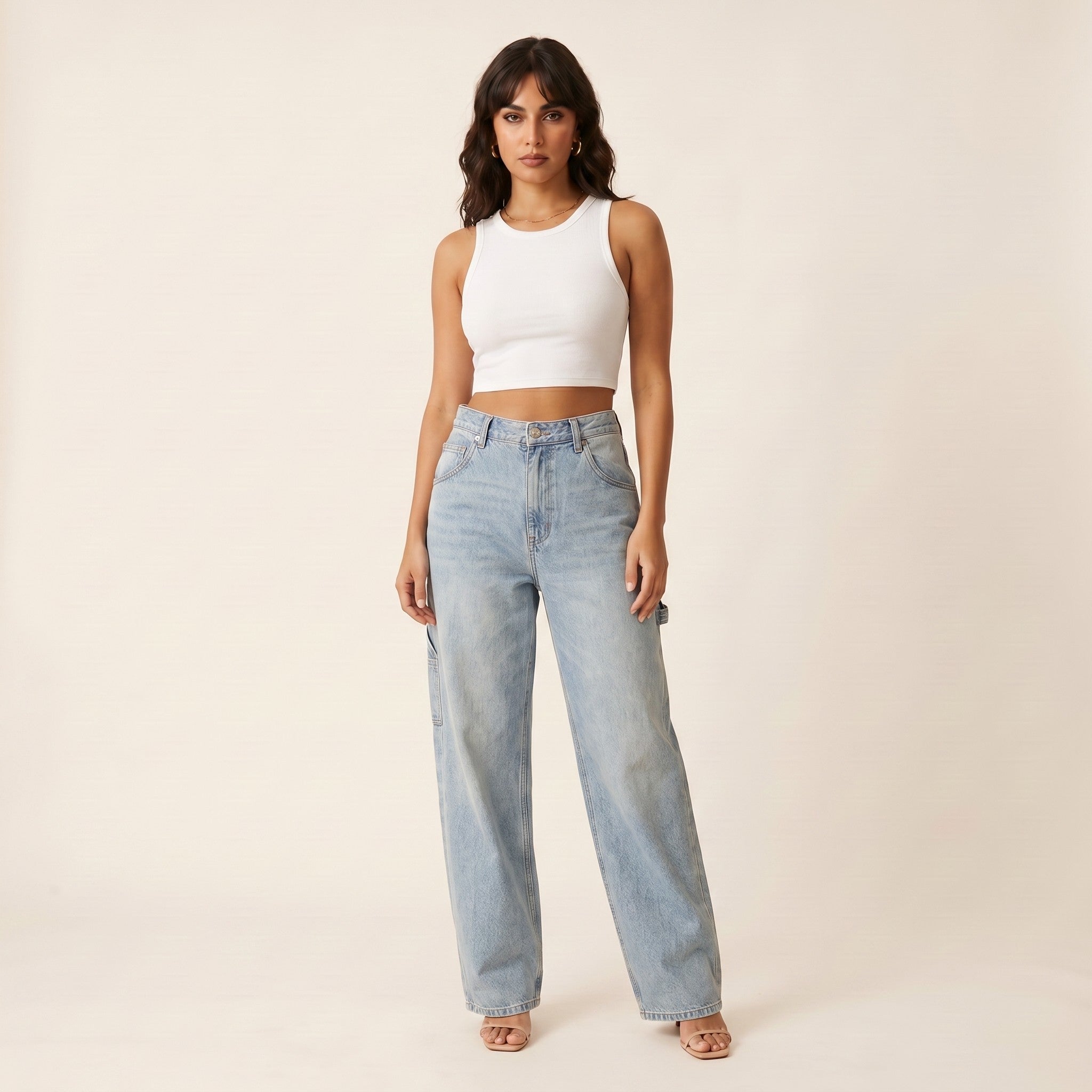 Echo | Women's Wide-Leg Carpenter Jeans - Light Wash