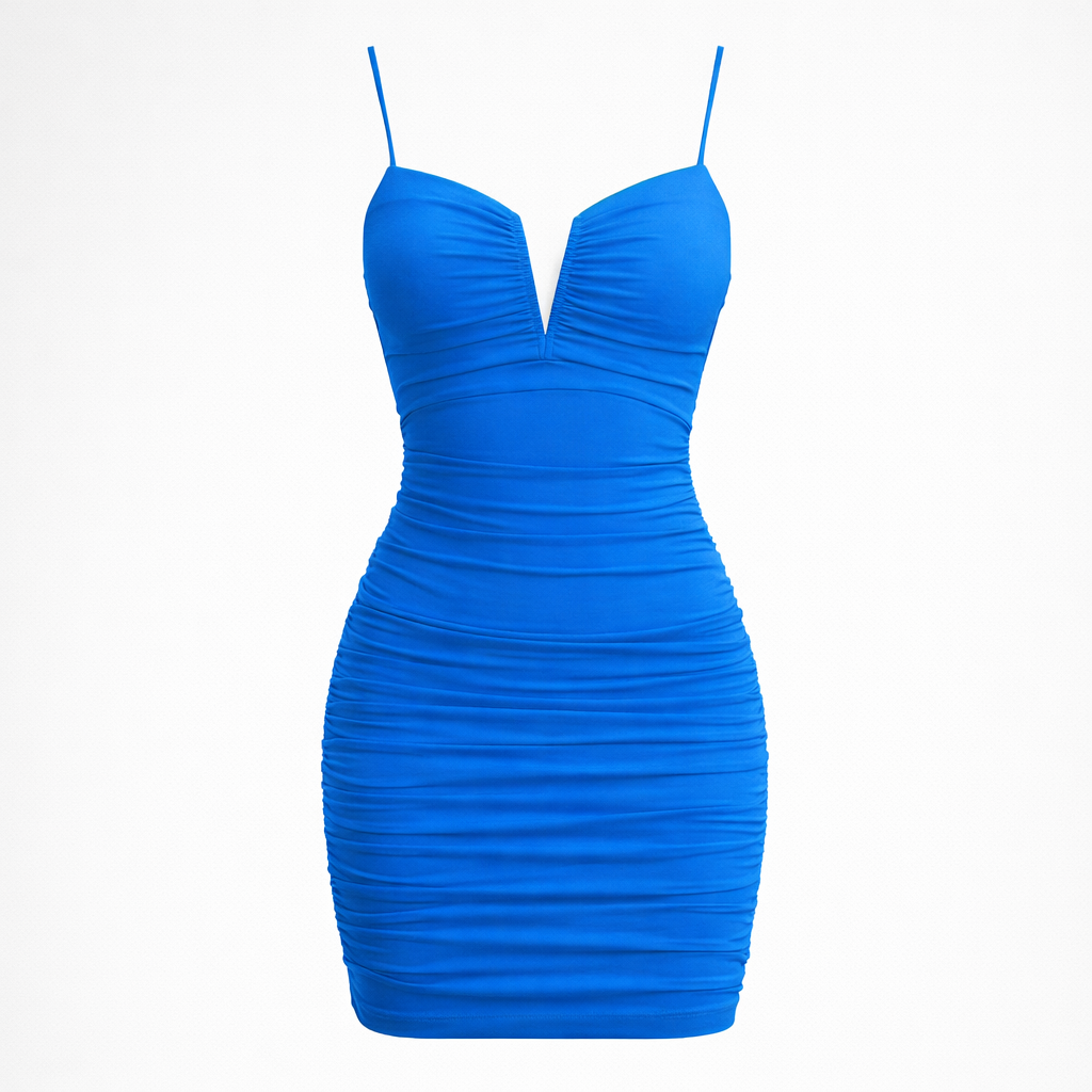Women’s Ocean Blue Structured Mini Dress - Clean Cut