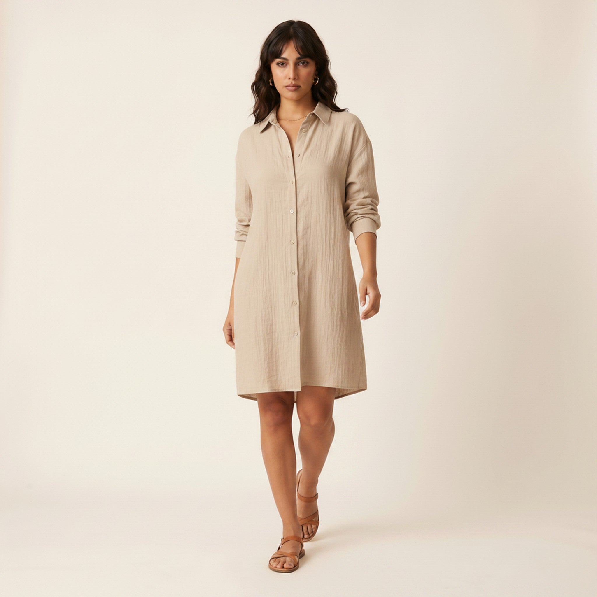 Juni | Women's Linen Shirt Dress - view 4