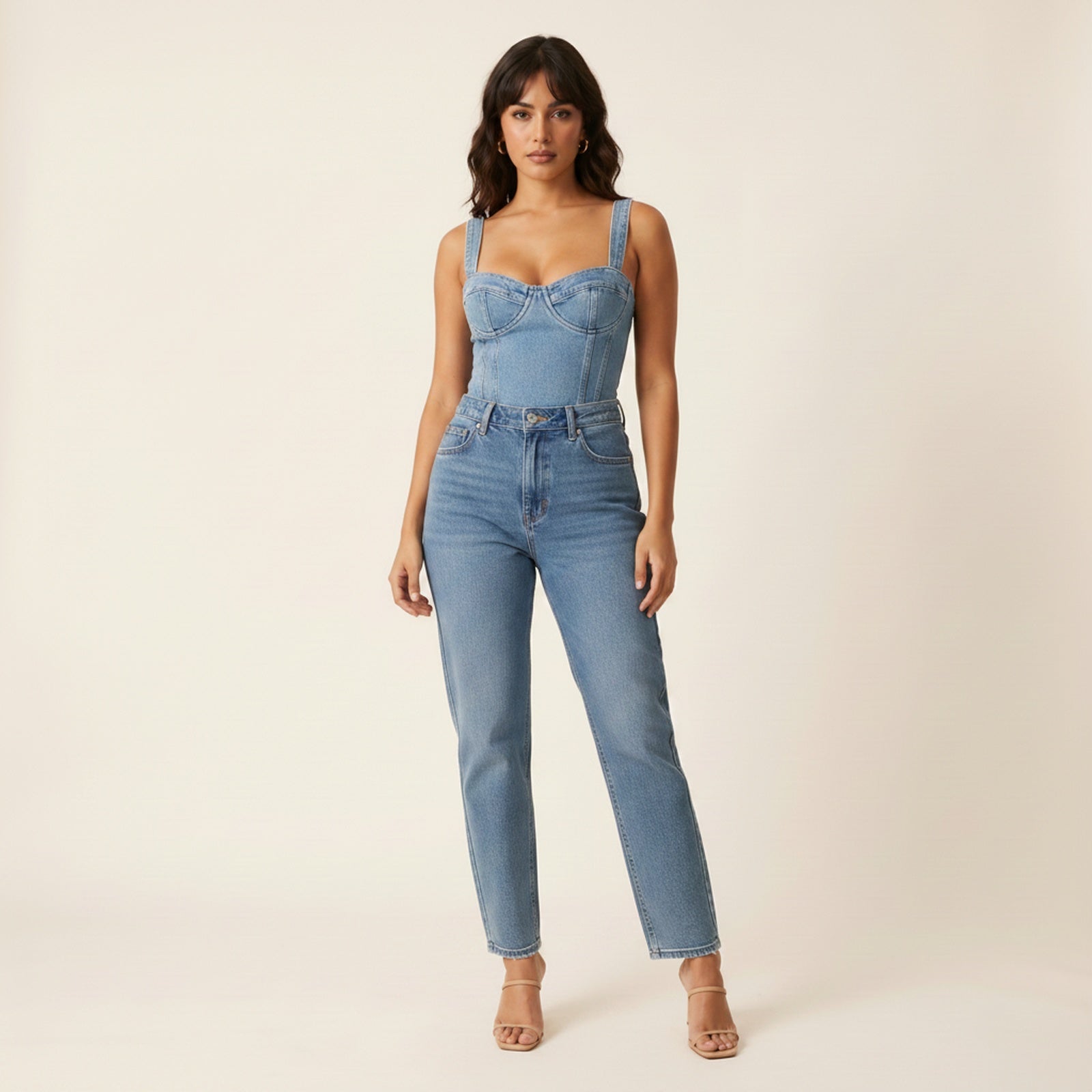 Ember | Women's Denim Bustier Top - Hero Front