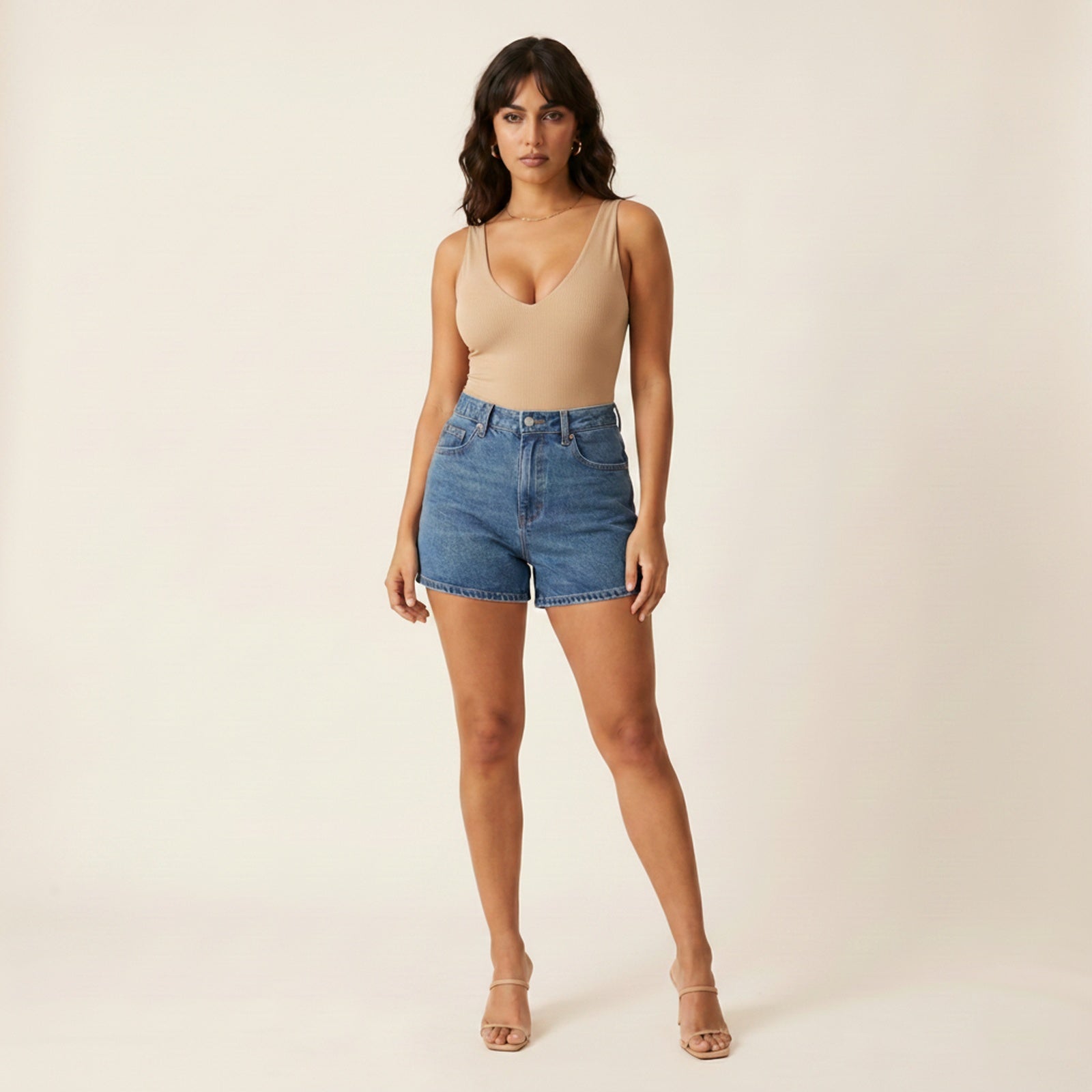 Essentials Ribbed Tank Top - Beige