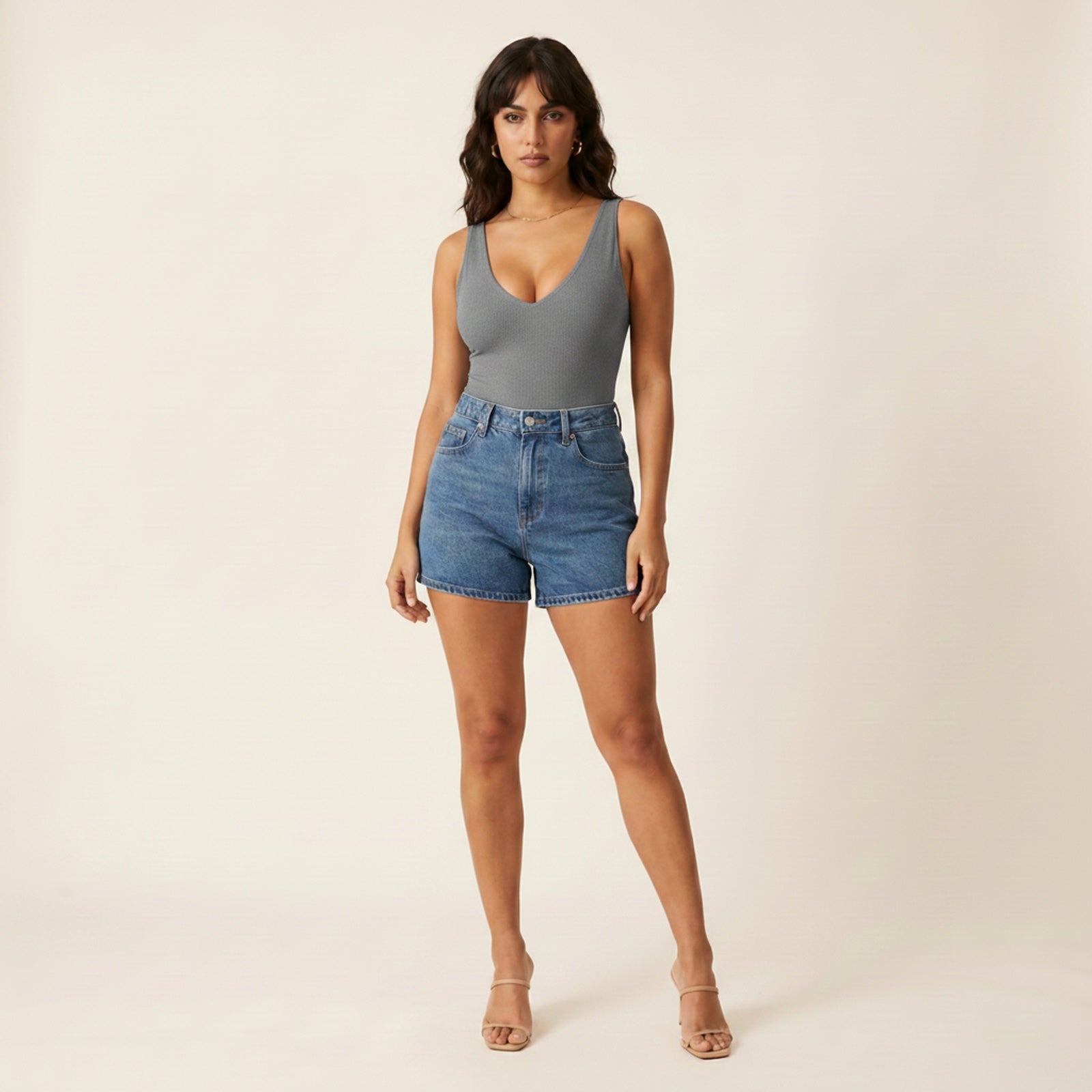 Essentials Ribbed Tank Top - Grey