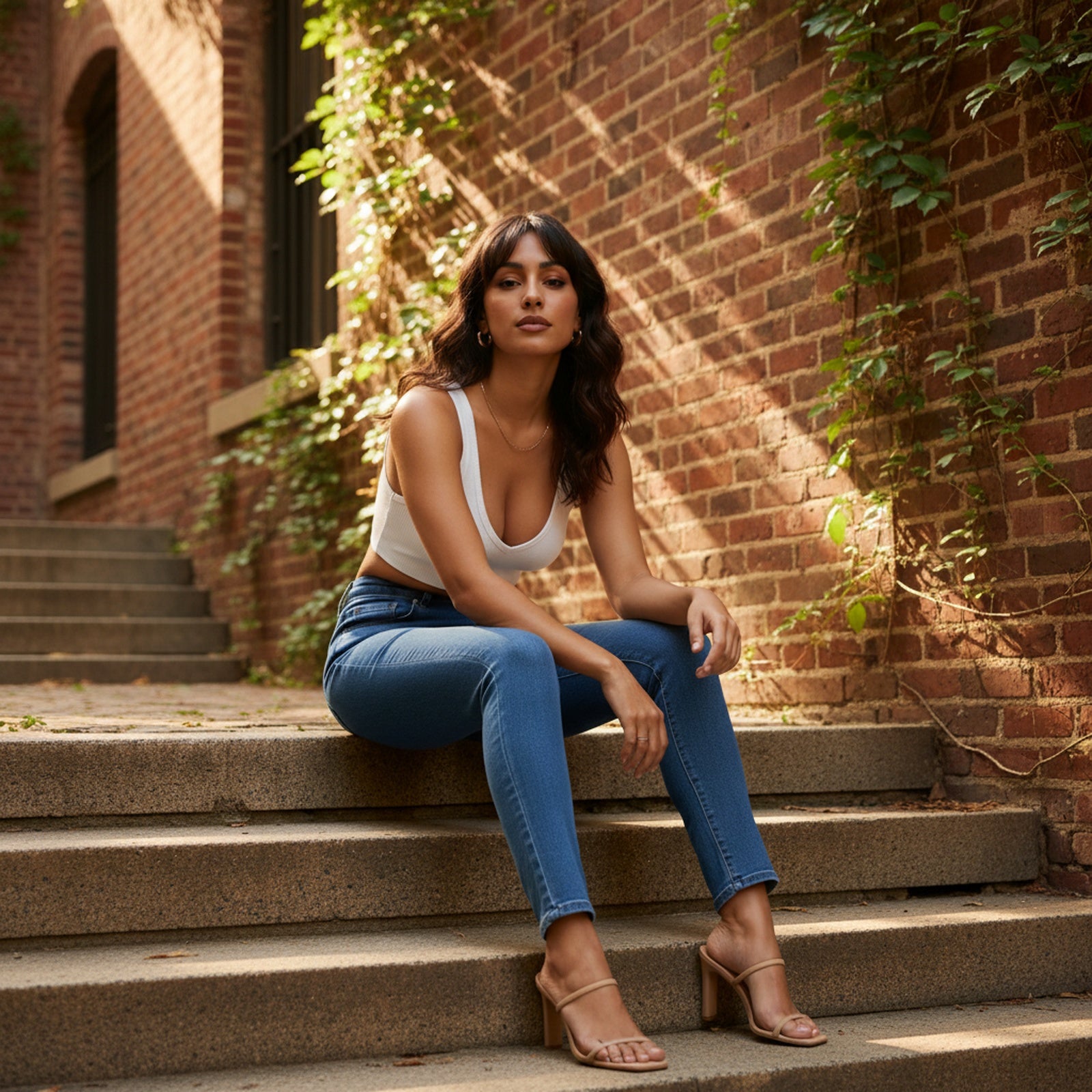 Essentials | Women's Ribbed Tank Top - Lifestyle Editorial