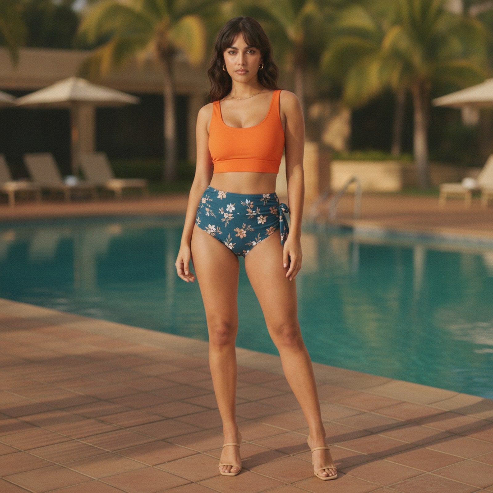 AIv2: Colette | Women's Two-Tone Tied Two-Piece Swimsuit - Editorial