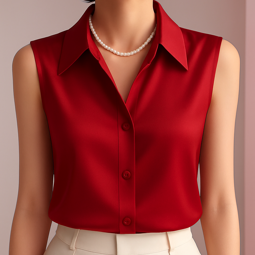 Summer Satin Sleeveless Blouse Alana