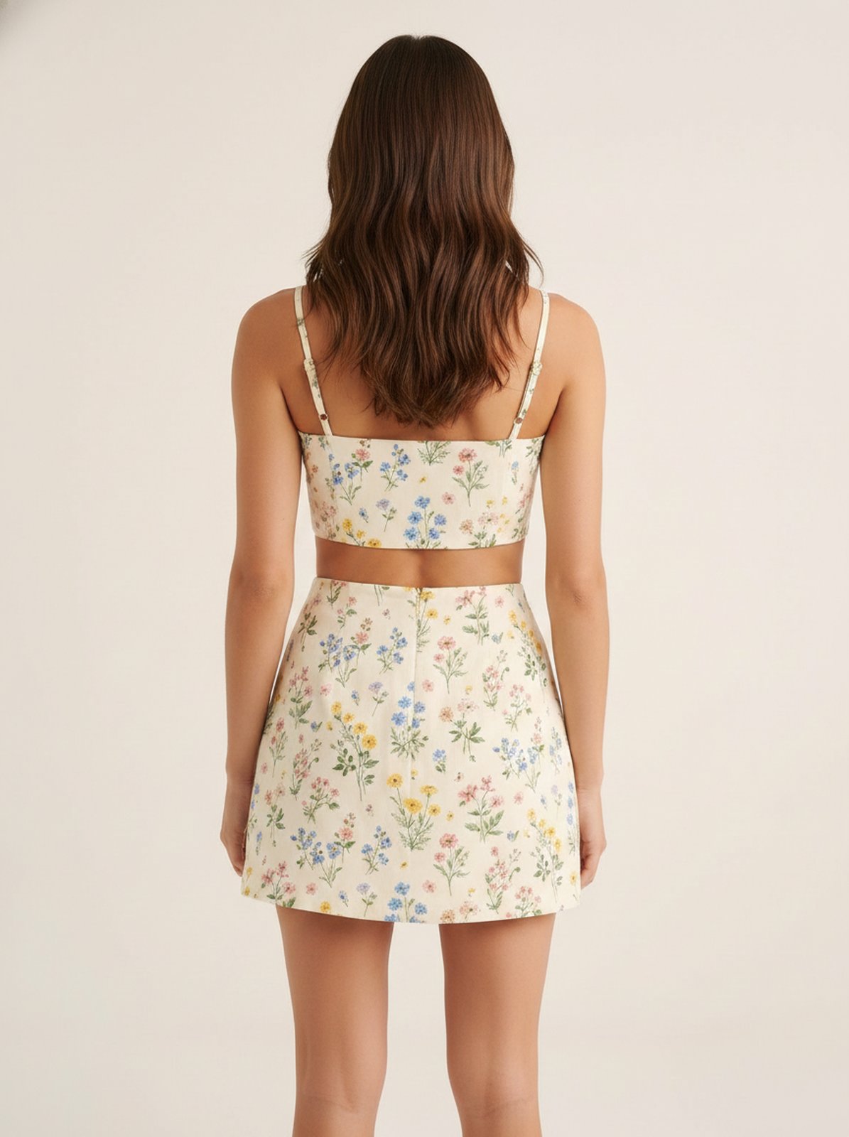 "Flower Power" Floral Crop & Skirt Set