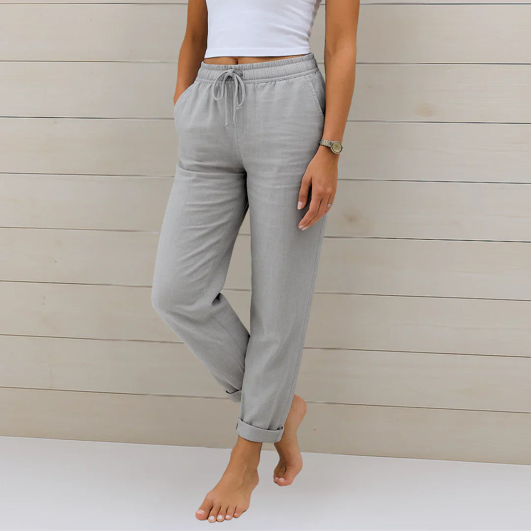 SERENA - HIGH-QUALITY, BREATHABLE STRETCH PANTS MADE OF LINEN
