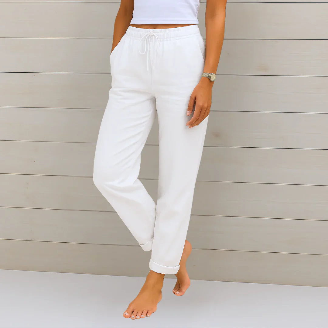 SERENA - HIGH-QUALITY, BREATHABLE STRETCH PANTS MADE OF LINEN