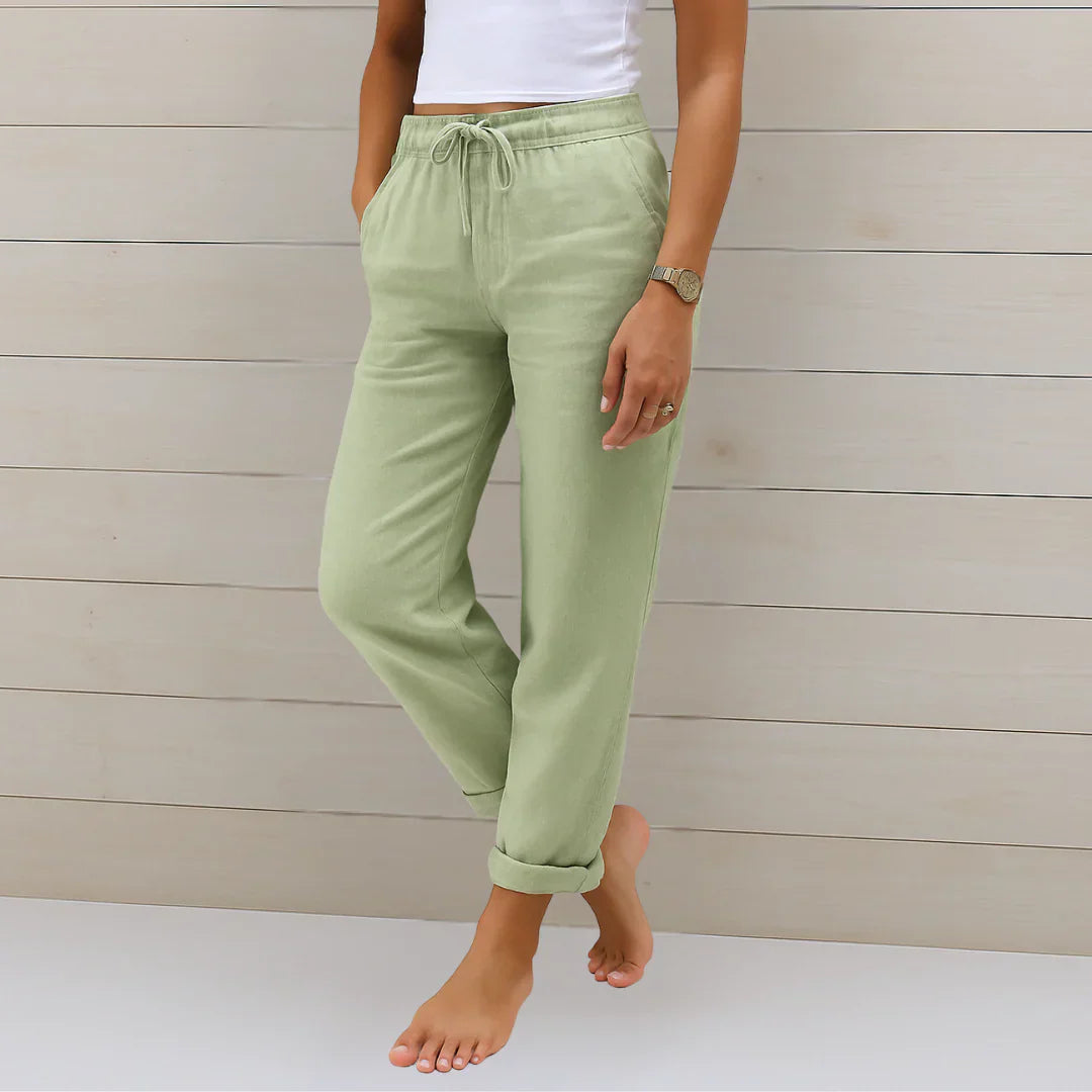 SERENA - HIGH-QUALITY, BREATHABLE STRETCH PANTS MADE OF LINEN