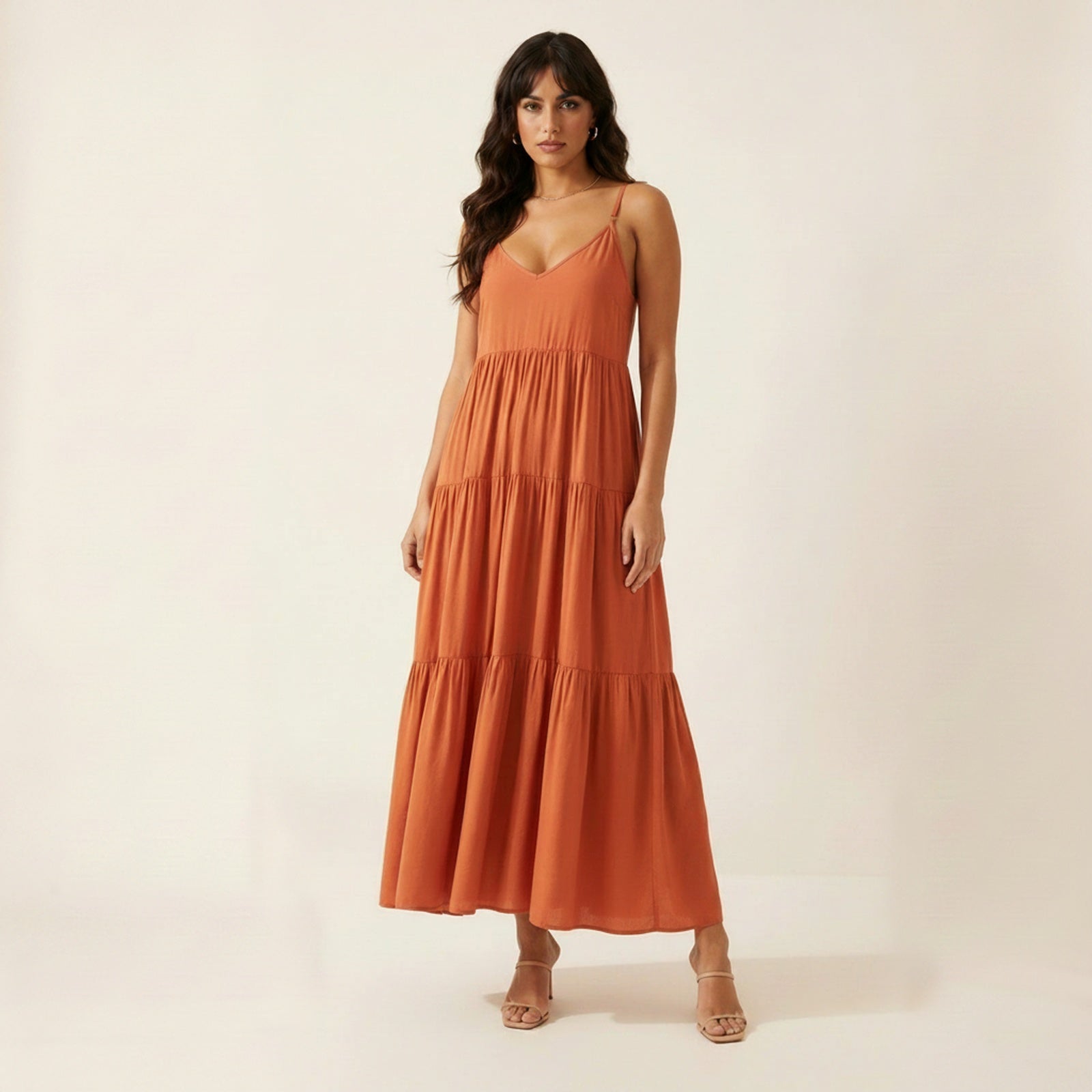 Free Spirit Tiered Ruffle Maxi Dress - Terracotta
